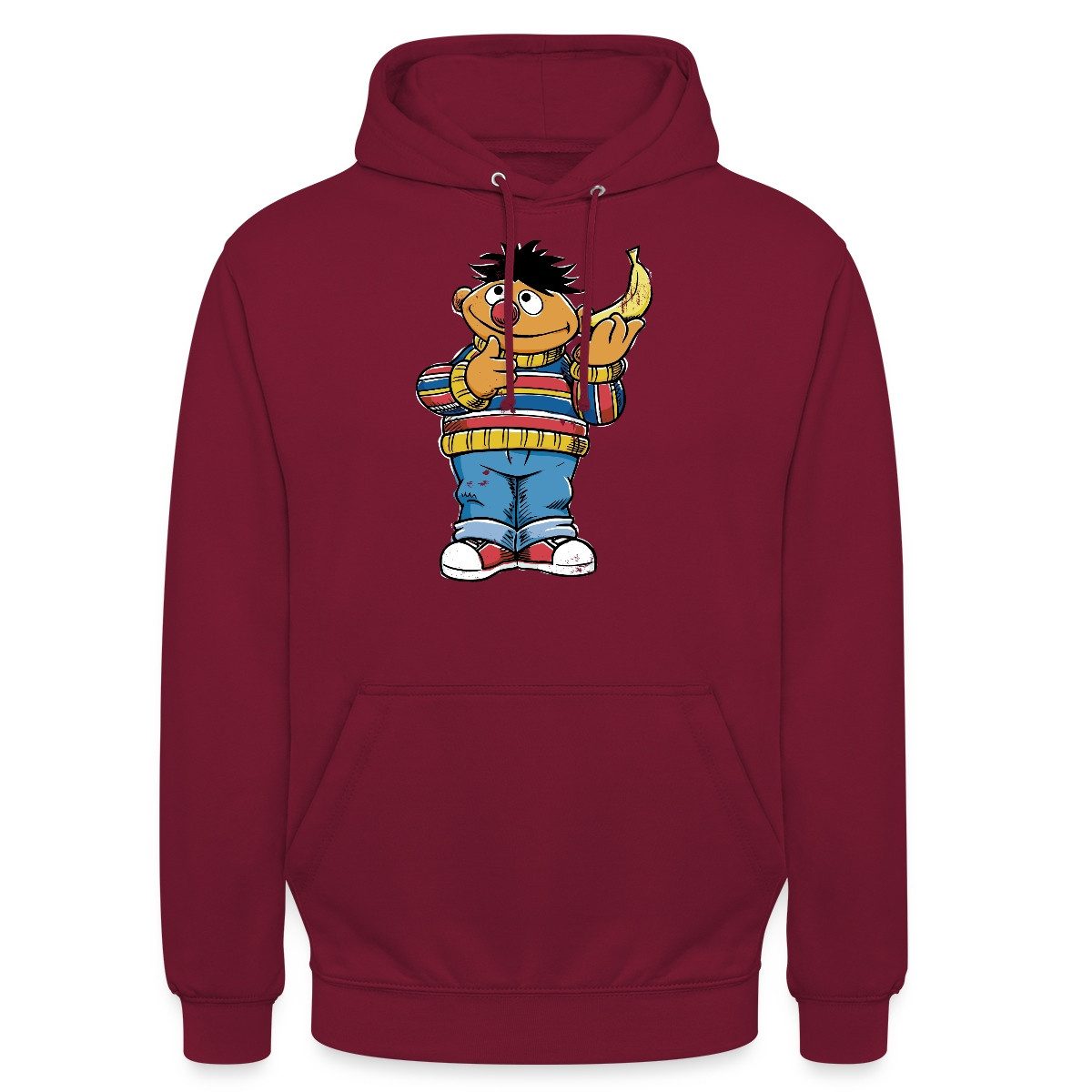 Spreadshirt Hoodie Sesamstraße Ernie Mit Banane Pose Lustig Used Look Unisex Hoodie (1-tlg)