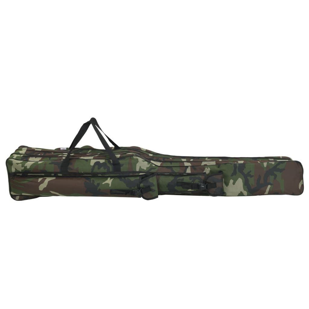 vidaXL Angelrutentasche Angelrutentasche Grün Tarnfarben 150 cm Oxford-Gewebe