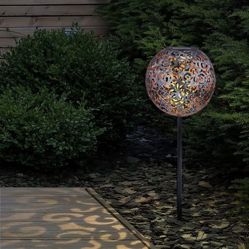 Globo LED Solarleuchte Solarleuchte Garten Kugel Erdspieß Solarlampe Außen Leuchte Solar, Balkon, aussen, LED fest integriert, Warmweiß, Solarkugel, Dekoleuchte, Gartendeko