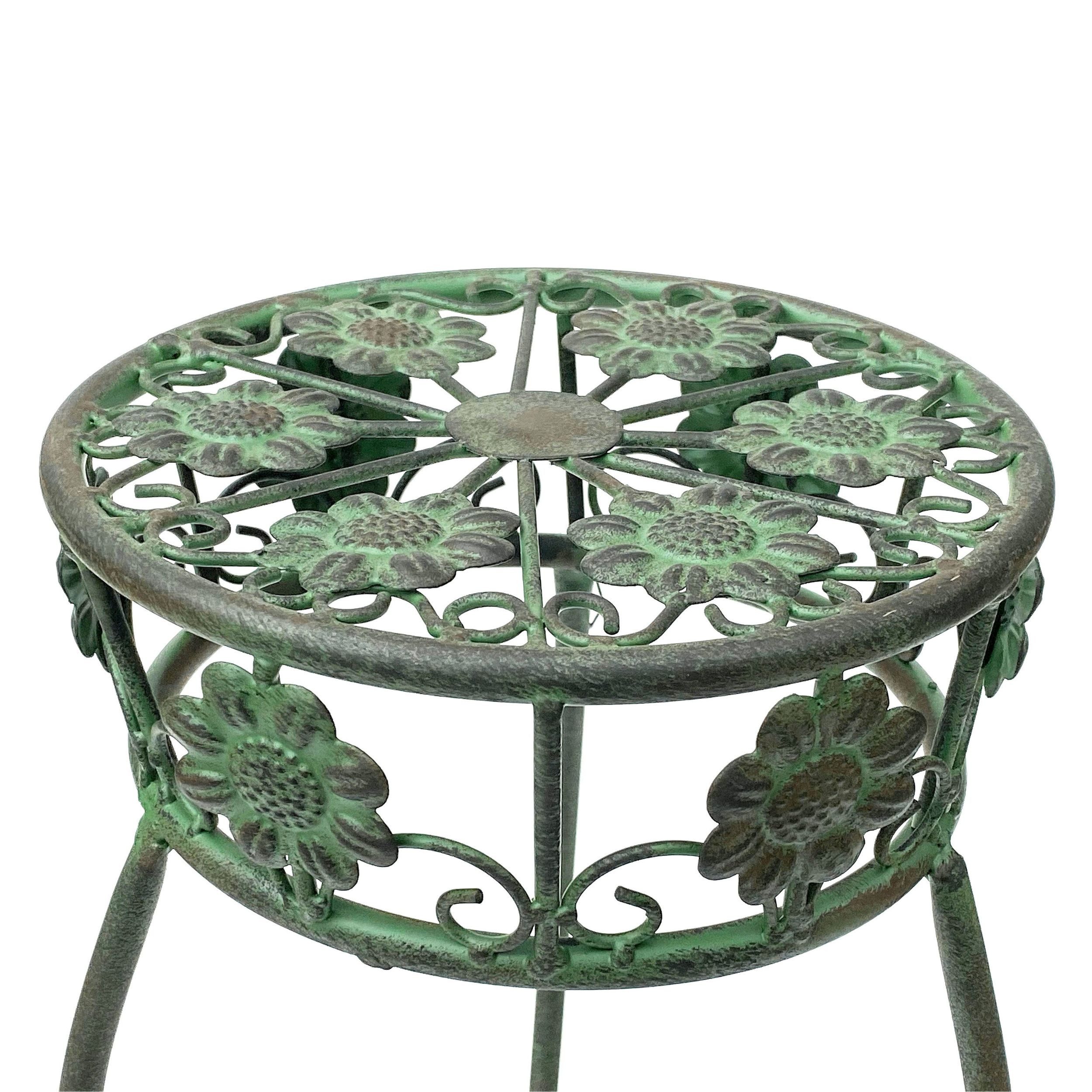DanDiBo Blumenhocker Metall Grün 50 - 75 cm Blumenständer Blumensäule Antik – Bild 4 von 5