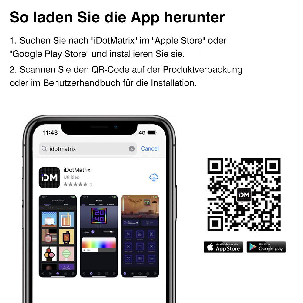 VIVIHEYDAY Hinweisschild LED Display Pixel Art Panel, DIY Art Animation, (Smart App Steuerung), Gaming Deko Zubehör für PC und Gaming Zimmer Wand