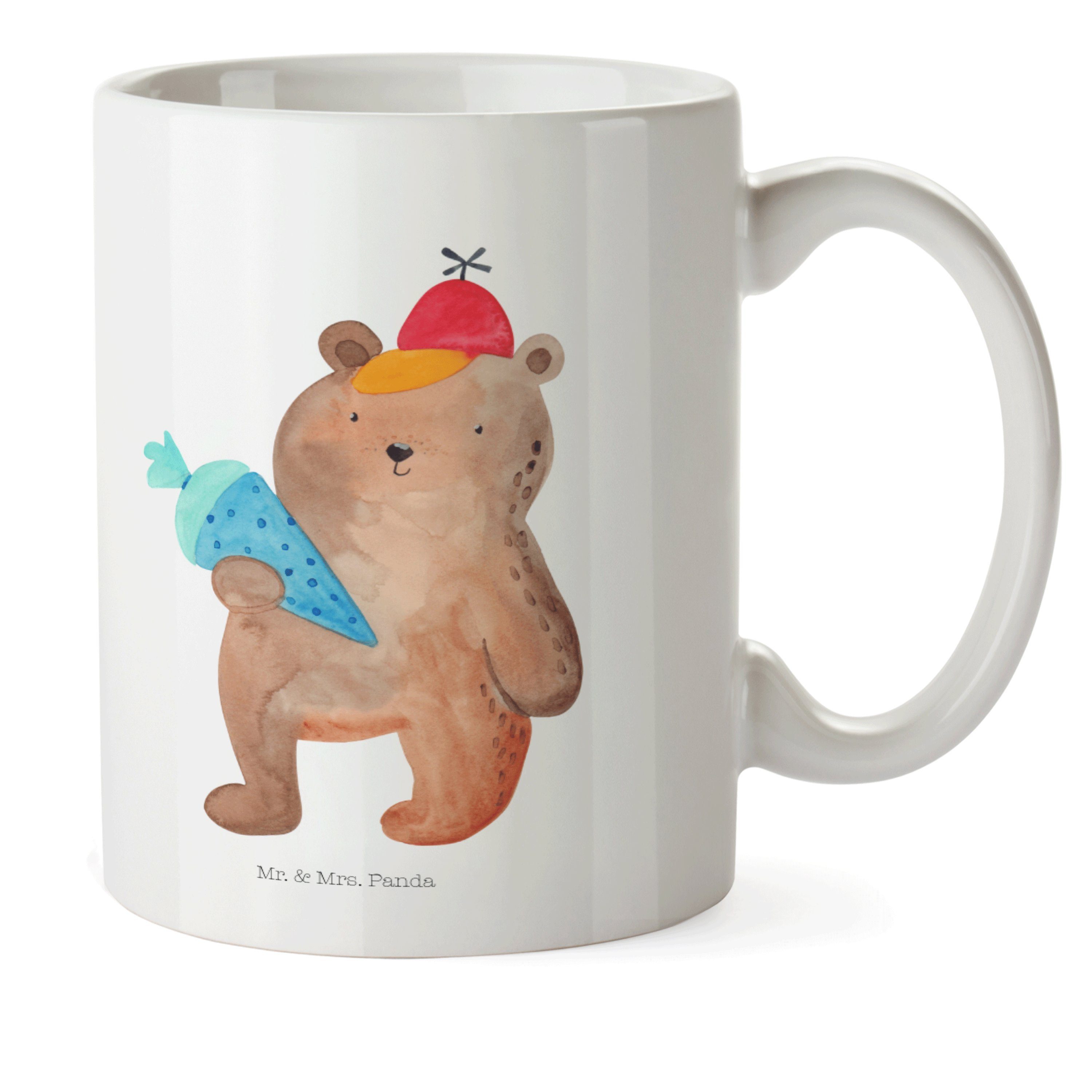 Mr. & Mrs. Panda Kinderbecher »Bär mit Schultüte - Weiß - Geschenk