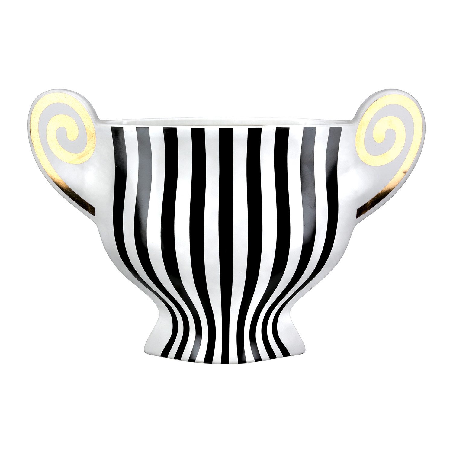 GILDE Dekovase ANPHORA Vase - weiß - Keramik - Höhe 22,5cm x Breite 33cm - Blumenvase (1x Vase, Blumenbehälter - Blumengefäß), Blumenvase - Vasen - Tischdeko - Deko