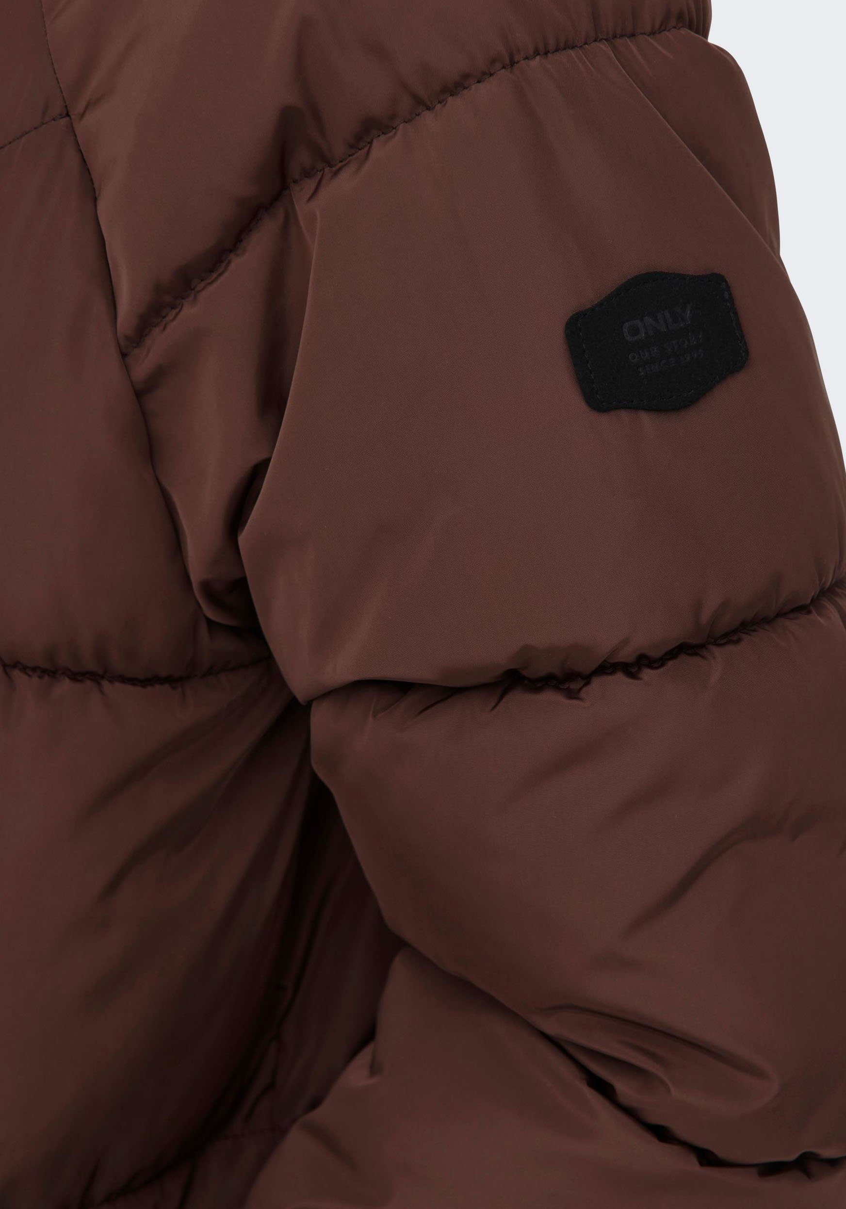 Steppmantel PUFFER Chestnut Kapuze mit ONLAMANDA LONG ONLY COAT