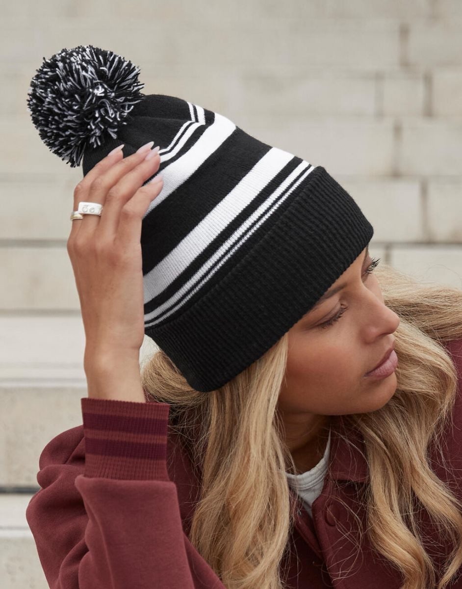 Beechfield® Bommelmütze Striped Fan Beanie günstig online kaufen
