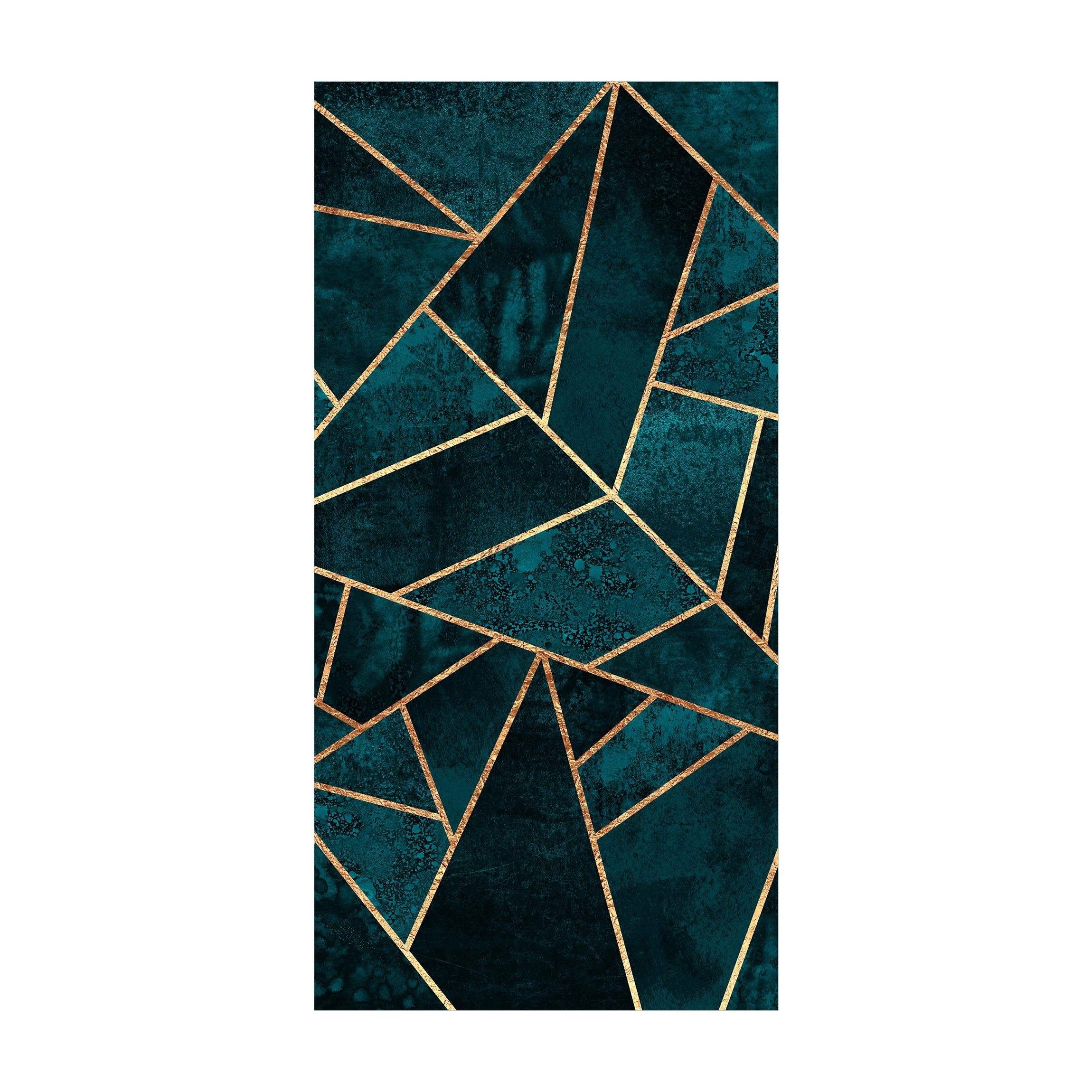 Bilderdepot24 Teppich Teppich Vinyl Flur Küche Muster Abstrakt funktional lang modern, Läufer - türkis glatt, nass wischbar (Schmutz, Tierhaare) Saugroboter & Bodenheizung geeignet