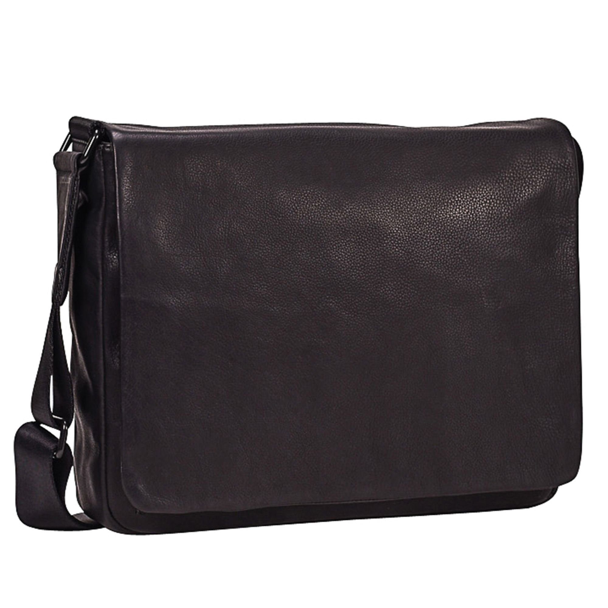 Leonhard Heyden Messenger Bag Den Haag, Leder schwarz