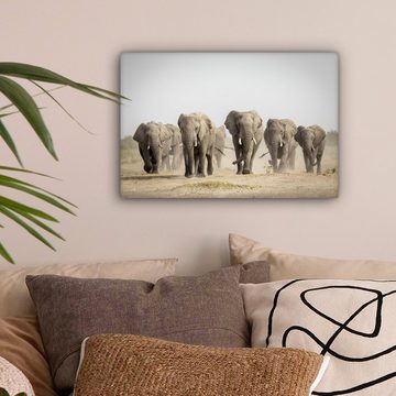 OneMillionCanvasses® Leinwandbild Elefant - Afrikanisch - Stoff, (1 St), Wandbild Leinwandbilder, Aufhängefertig, Wanddeko, 30x20 cm