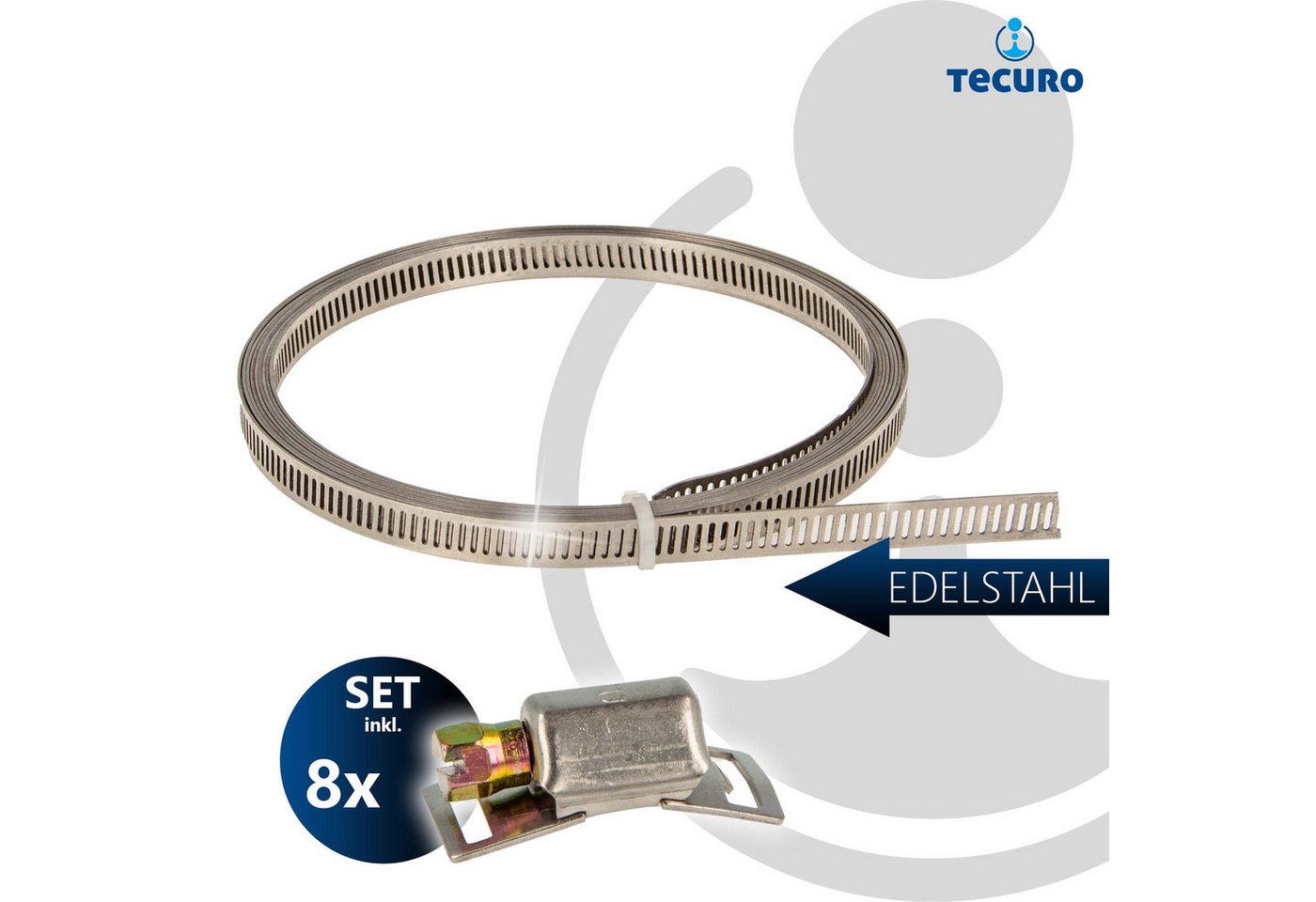 Thumbnail - tecuro Schlauchschelle Schlauchschellen Endlosband Set: 3, 5 oder 25 Meter