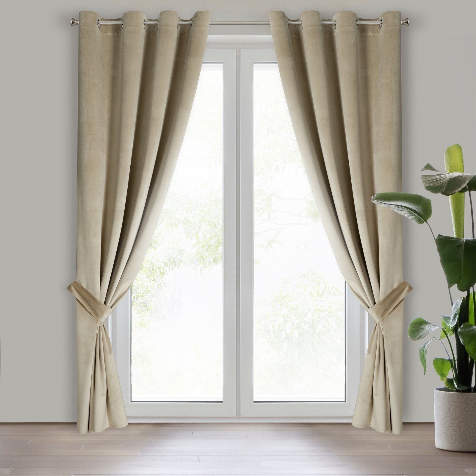 Eurofirany Vorhang ANTARA (2 St), Ösen, blickdicht, Velours, Wohnzimmer Blickdichte Vorhänge Ösen Fensterdekoration