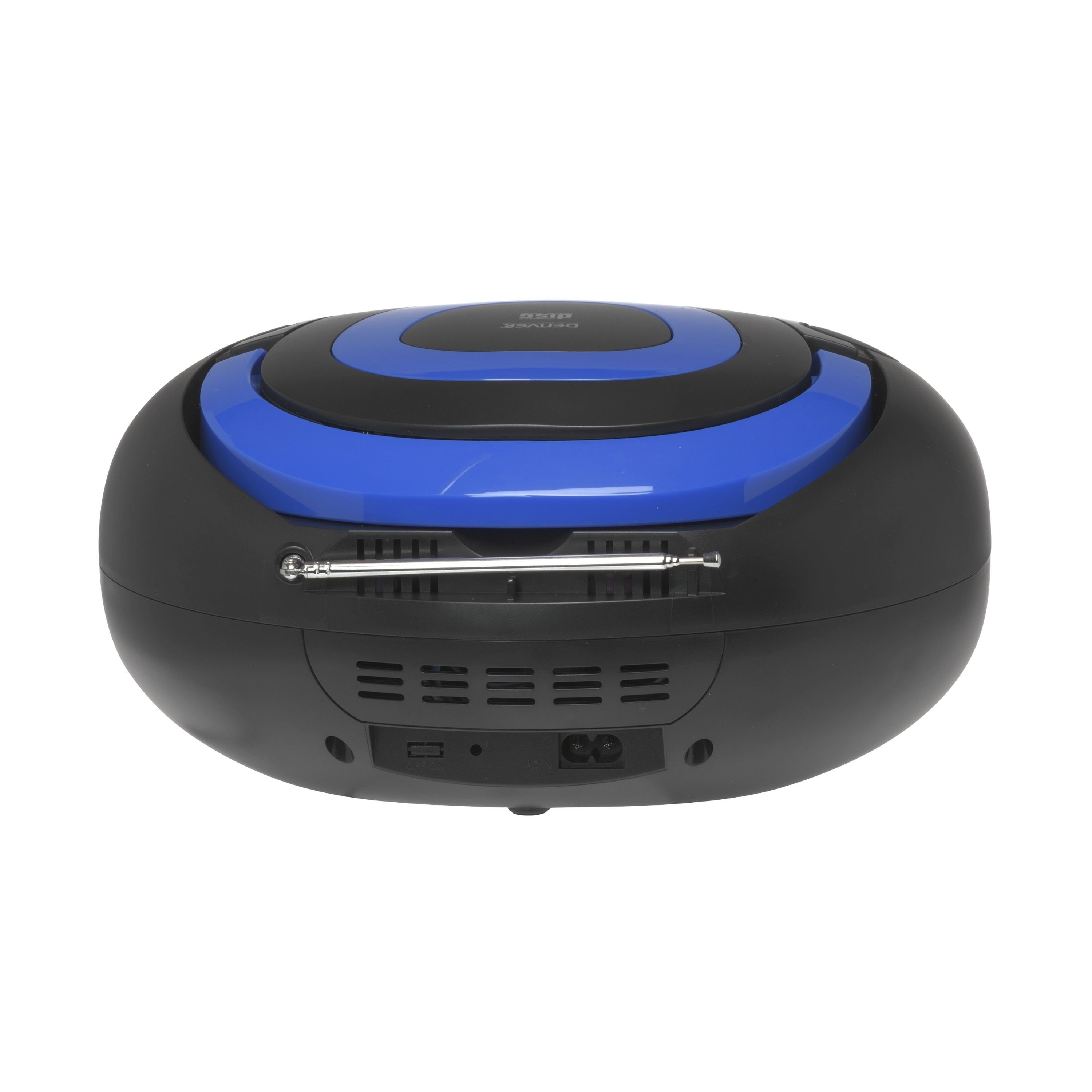 Denver TCL-212BT BLUE Boombox Partylicht) Kopfhörerausgang und AUX-IN, Blau LED USB, (Bluetooth