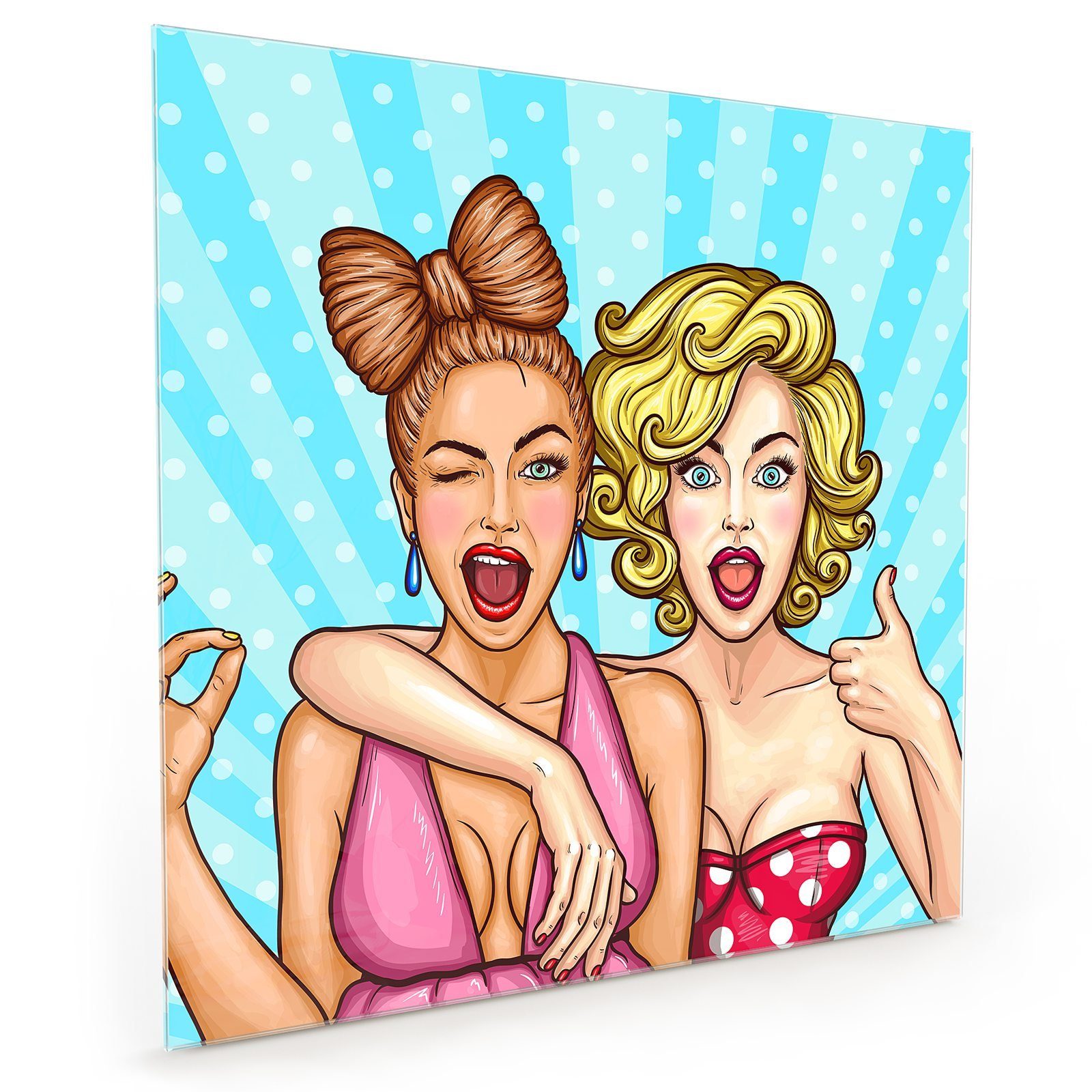 Spritzschutz Glas Küchenrückwand mit Primedeco Zwei Frauen Motiv Küchenrückwand