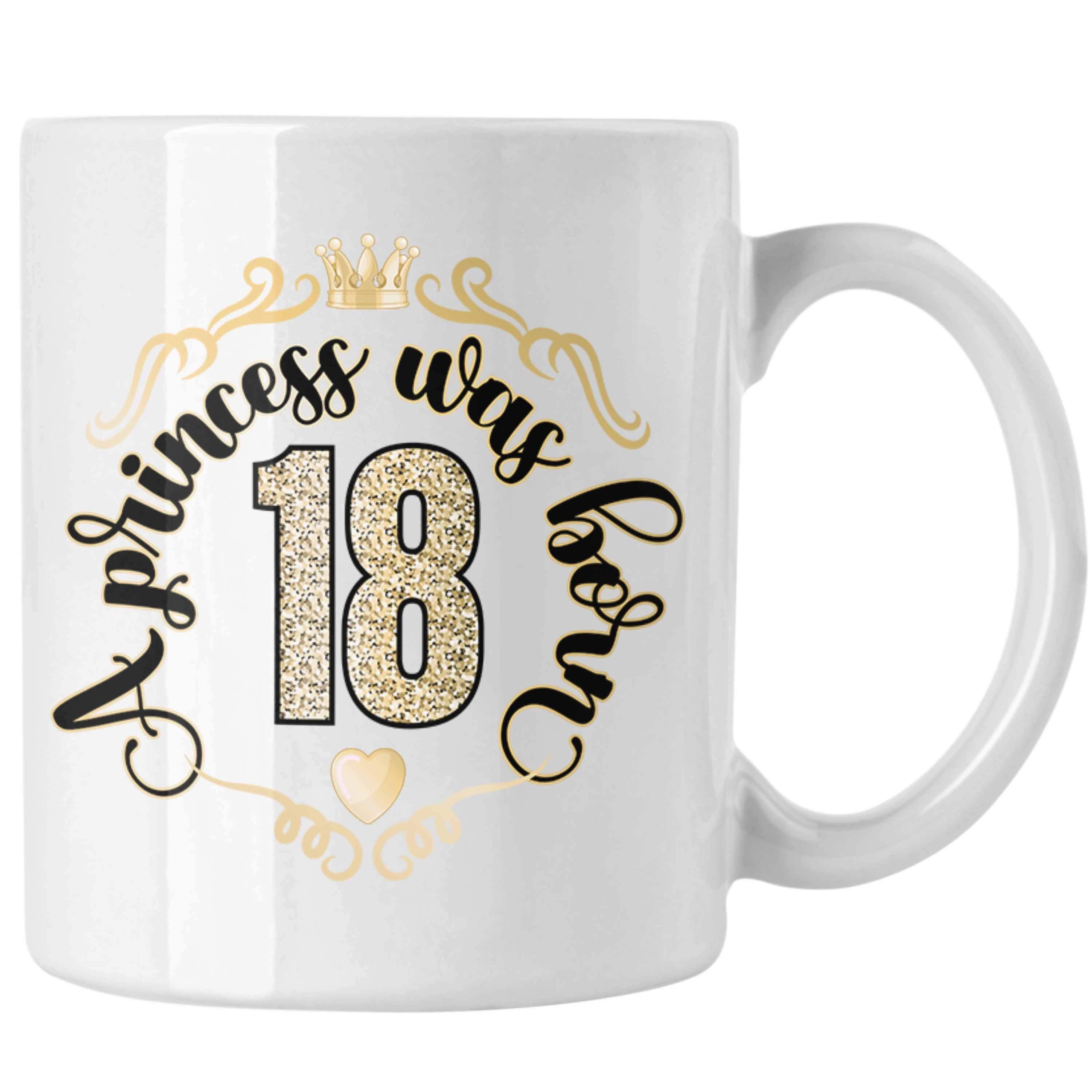 Trendation Tasse Trendation - 18. Lustiger Geburtstagsgeschenk Weiss Spruch Mädchen Geburtstag Frauen 18er Tasse Geschenk