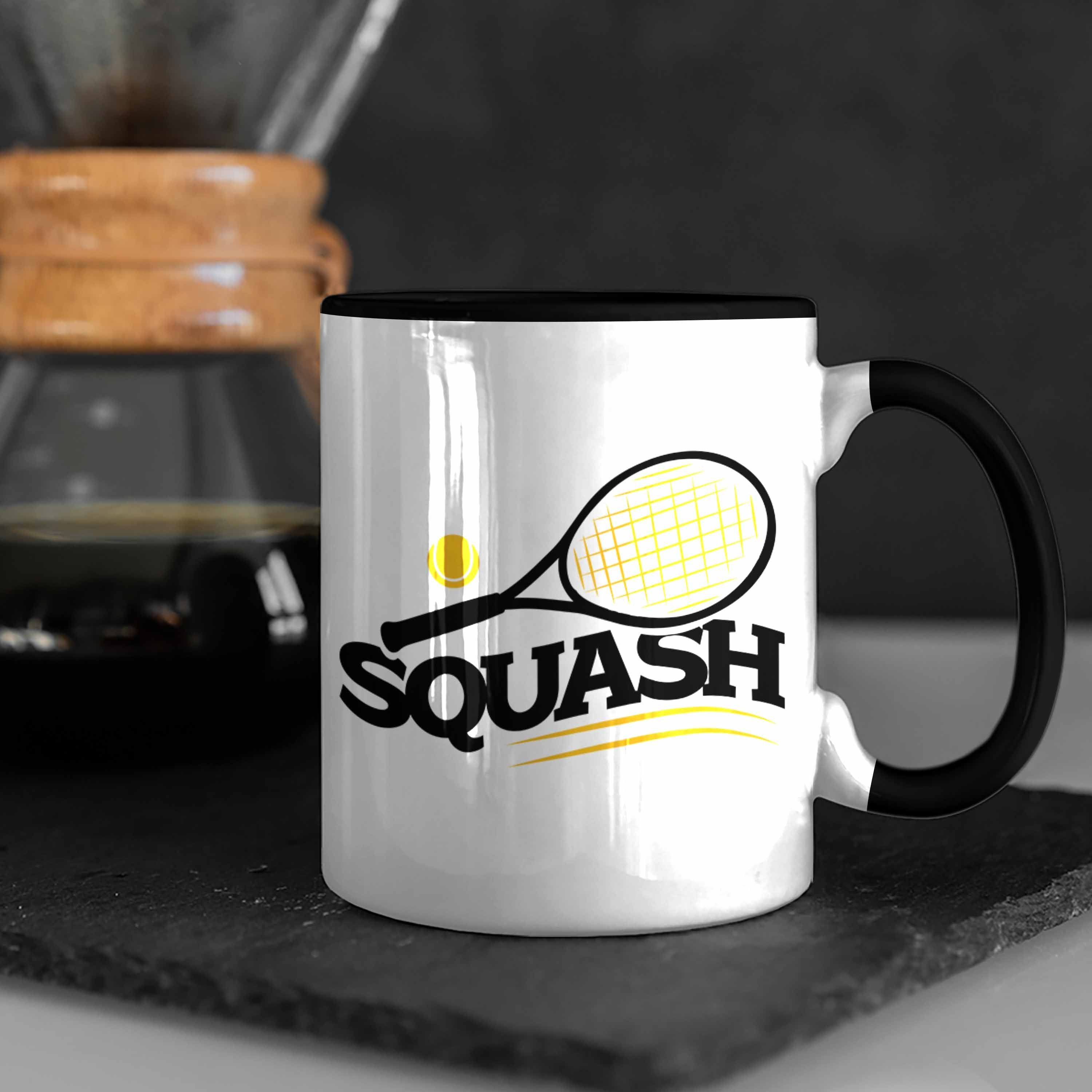 Lustige Trendation Tasse Squash-Tasse Geschenk für Squash-Spieler Schwarz