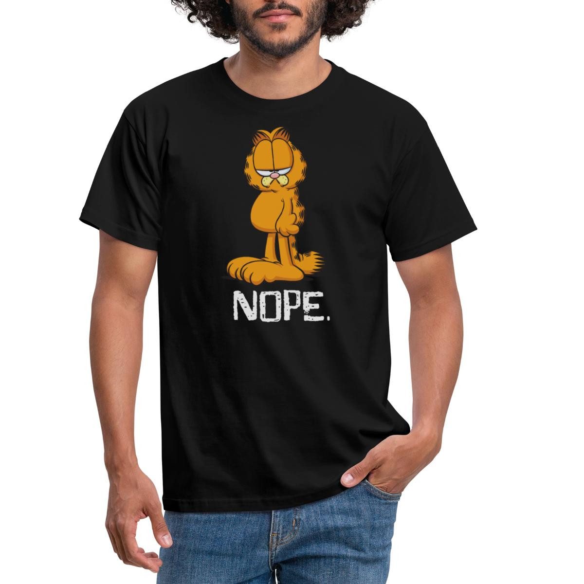 Spreadshirt T-Shirt Garfield Nope Nein Nö Kein Bock Lustig Männer T-Shirt (1-tlg)