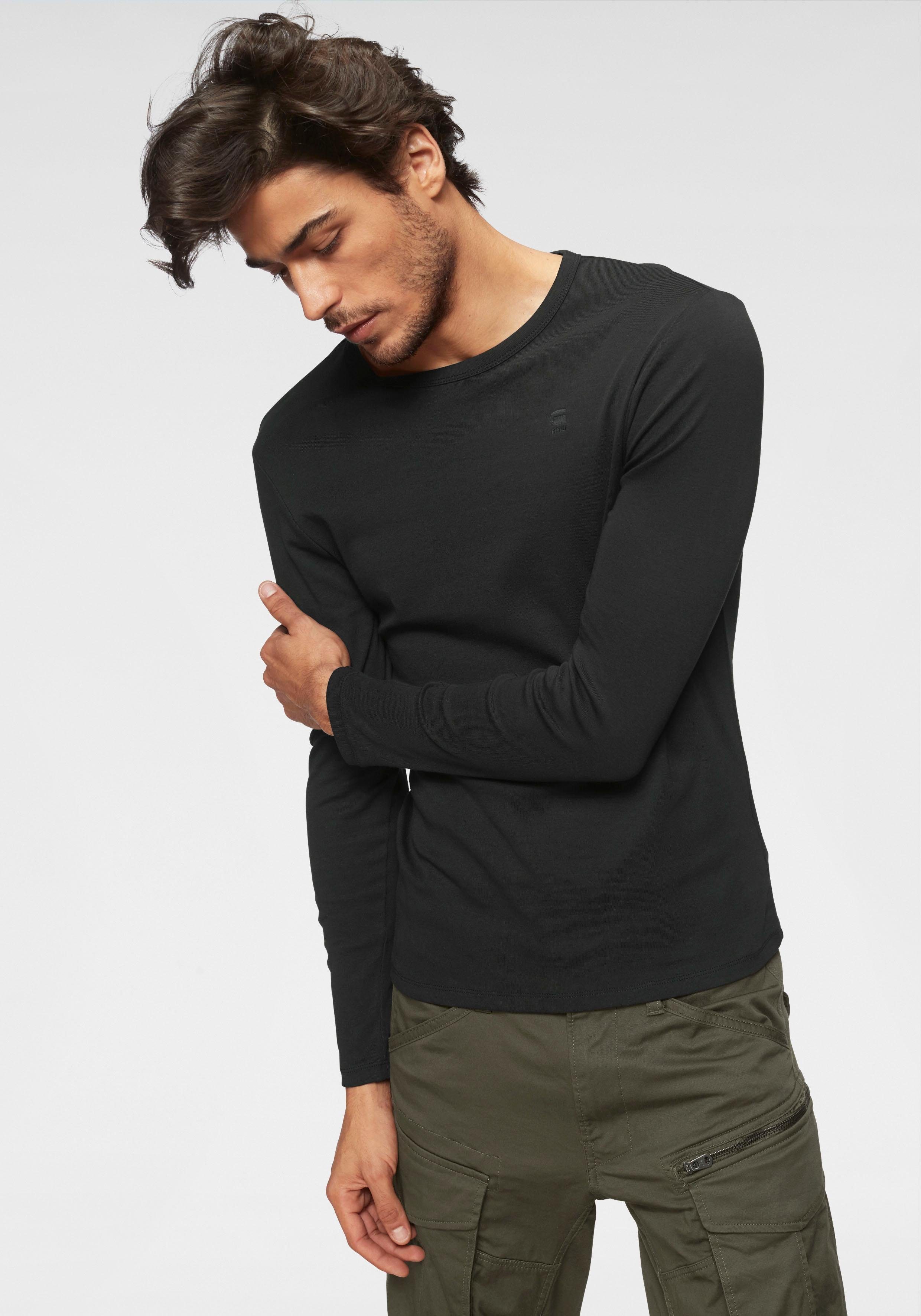 G-STAR Langarmshirt Basic-Artikel aus blickdichter, hochwertiger Baumwollqualität