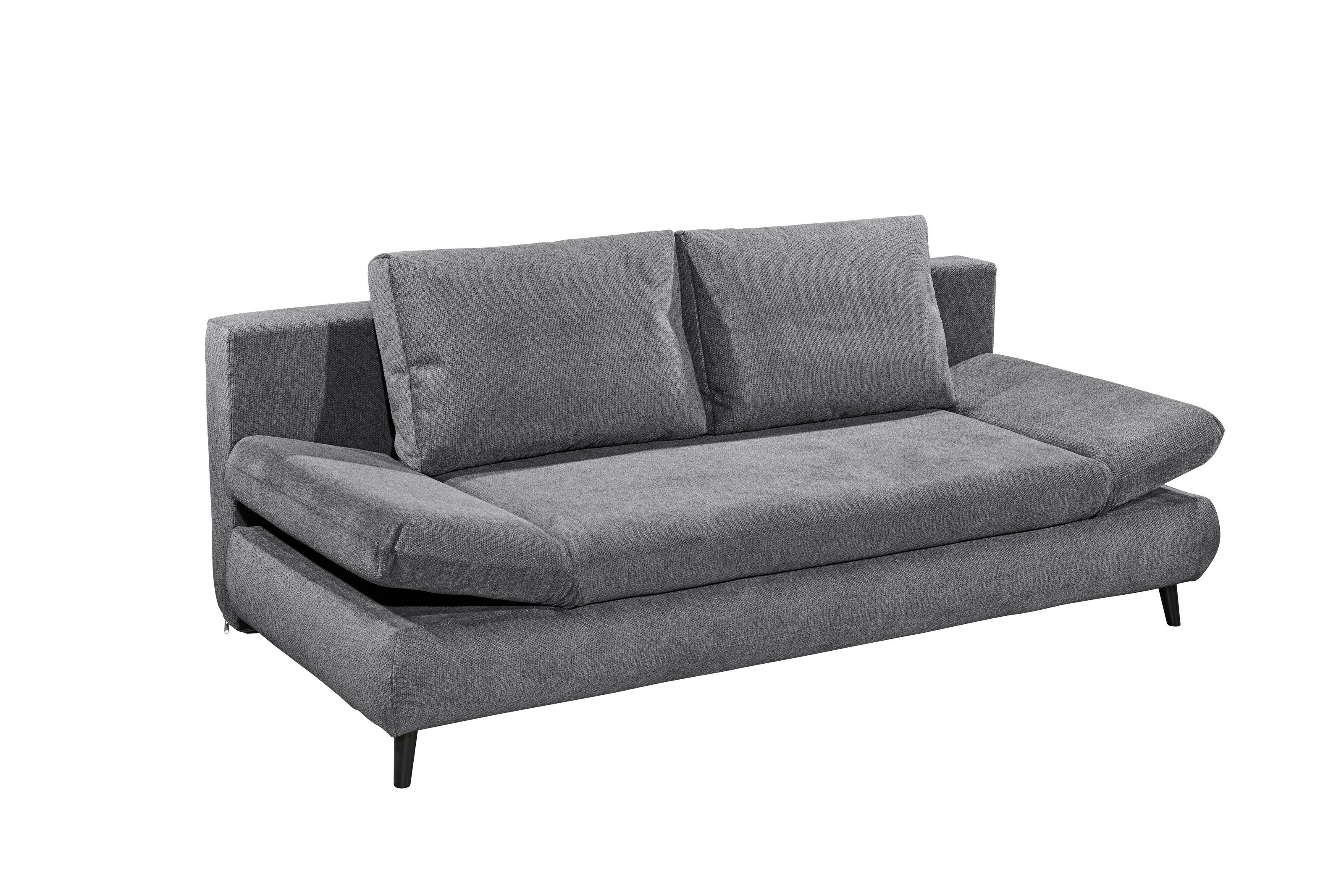 Black Red White Schlafsofa Liegefläche 140x210cm, in anthrazit - 212x76x101 (BxHxT)