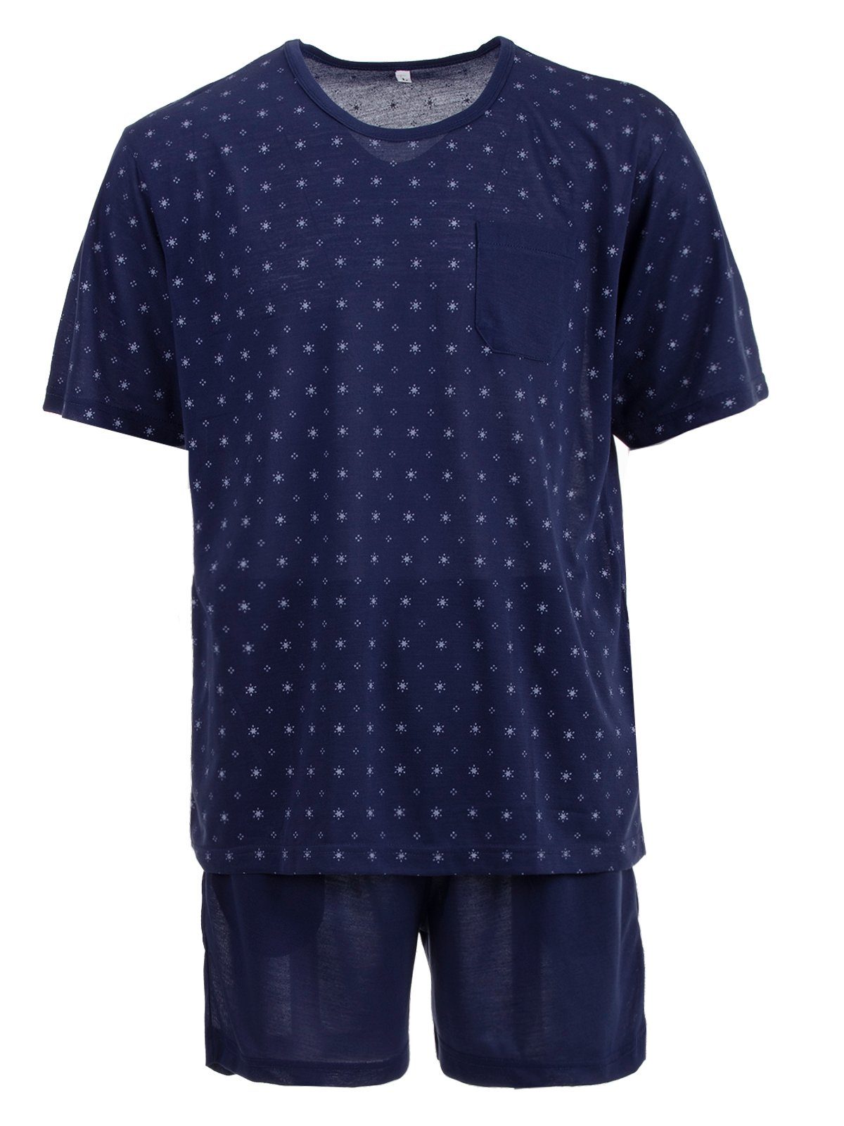 Lucky Schlafanzug Pyjama Set Shorty - Sonne Tasche navy