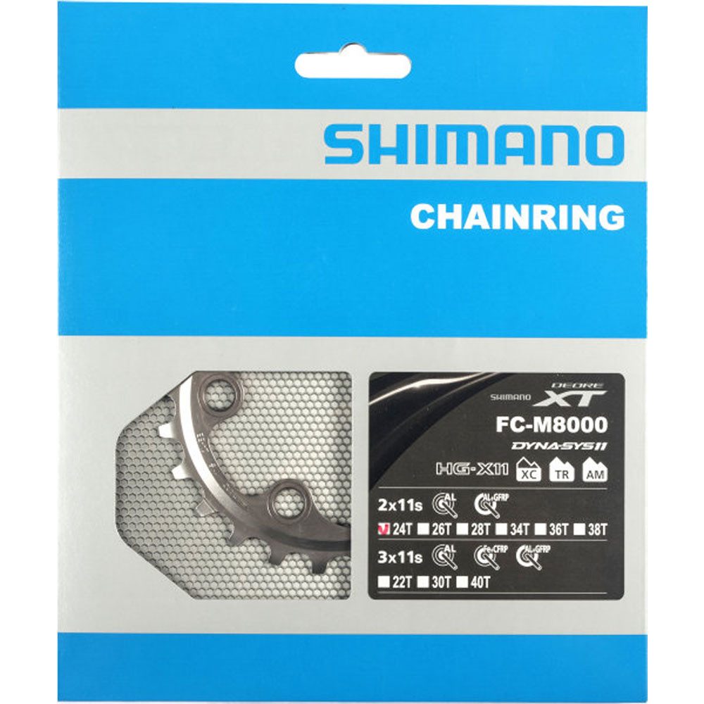 Shimano Fahrradkette SHIMANO Kettenblätter DEORE XT FC-M8000 2f. 24Z. BB f. 34-24Z. Alu