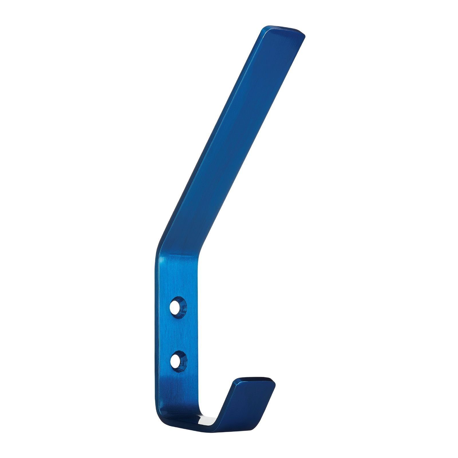 SO-TECH® Kleiderhaken doppelter Wandhaken, Edelstahl, 142 x 20 x 45 mm, (1-St), großer Jackenhaken mit abgerundeten Kanten blau