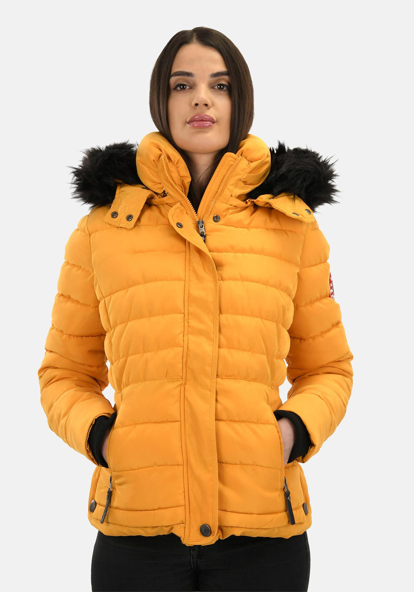 Navahoo Steppjacke Chloe hochwertige Winterjacke mit abnehmbarer Kapuze