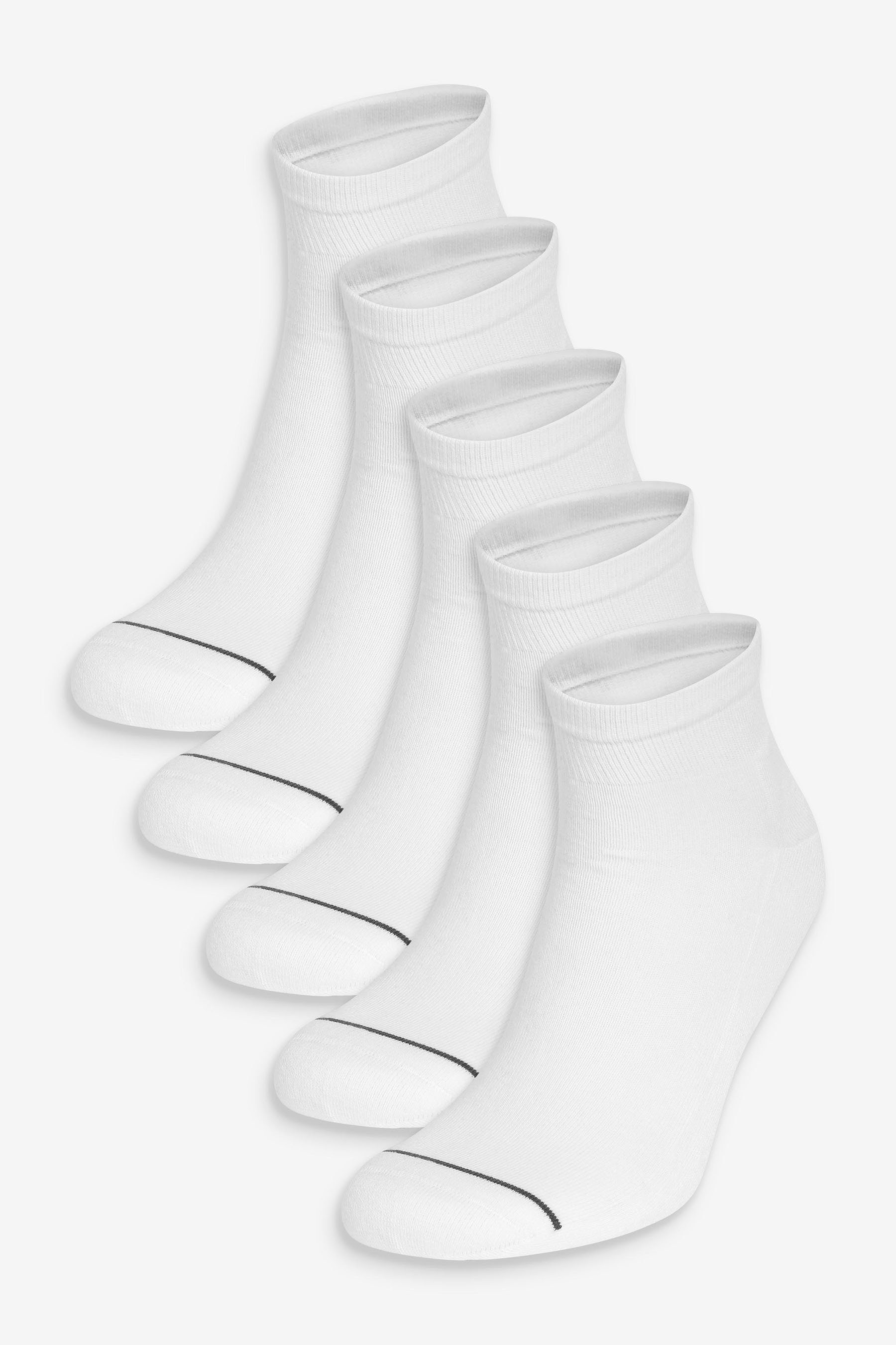 Sneakersocken Sohle mit 5er-Pack White (5-Paar) Next Sneakersocken gepolsterter