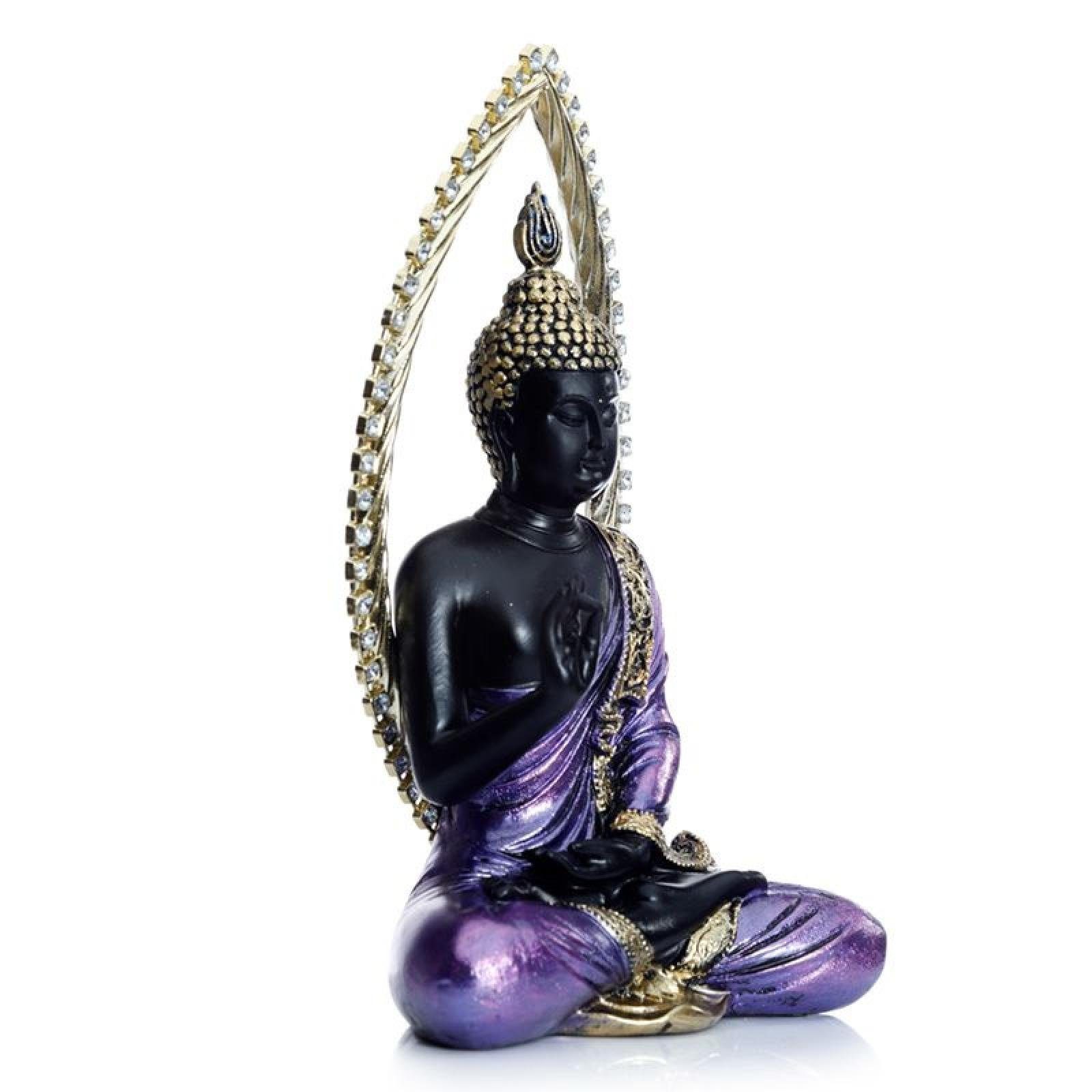 Thai Buddha Meditation Buddhafigur Puckator Lila Schwarzer und