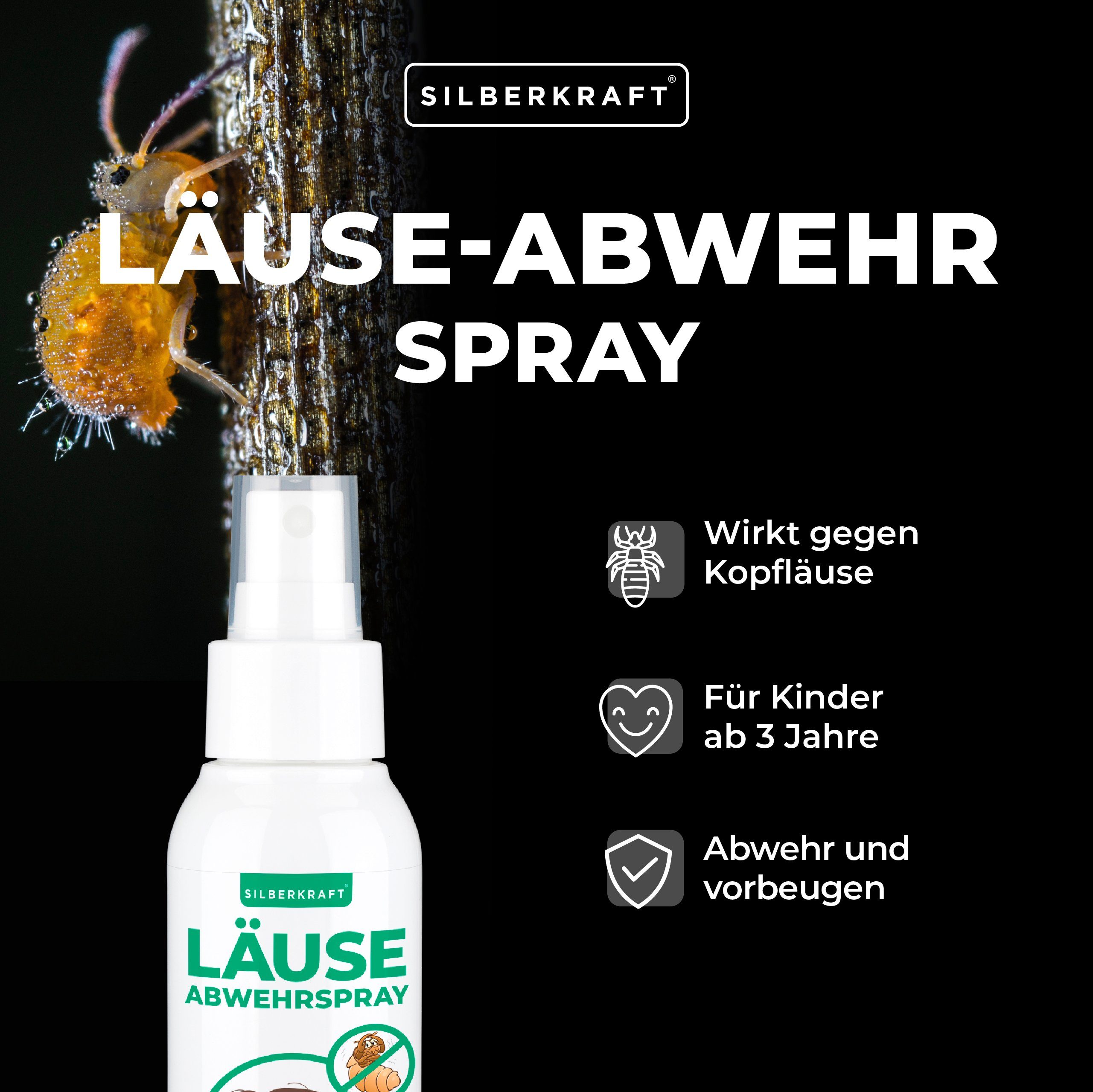 Thumbnail - Silberkraft Insektenspray Kopfläusespray, Läuseabwehrspray, 100 ml, 1-St.