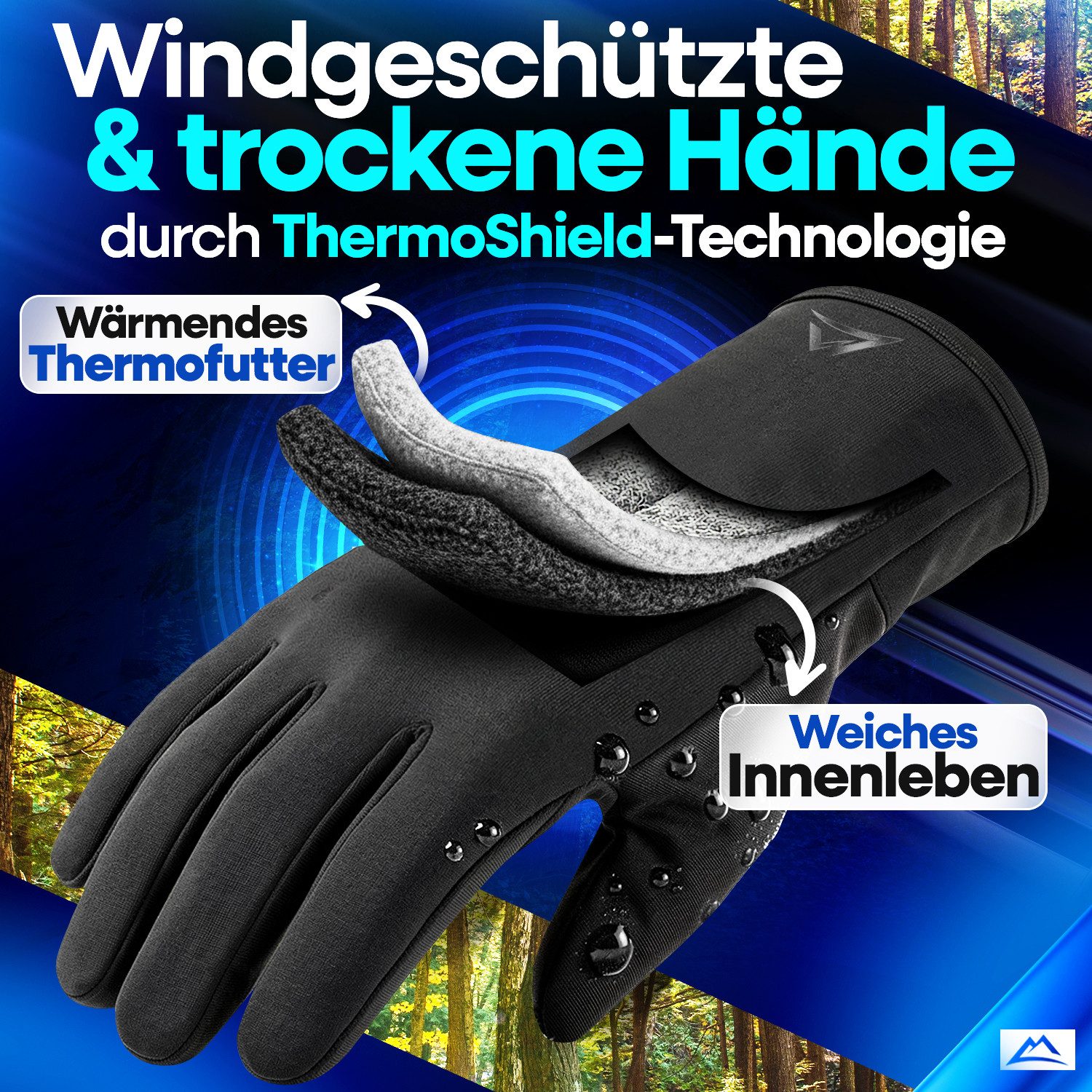 Nextcover Fahrradhandschuhe Nextcover Winter Fahrradhandschuhe Herren & Damen mit ThermoShield 2.0