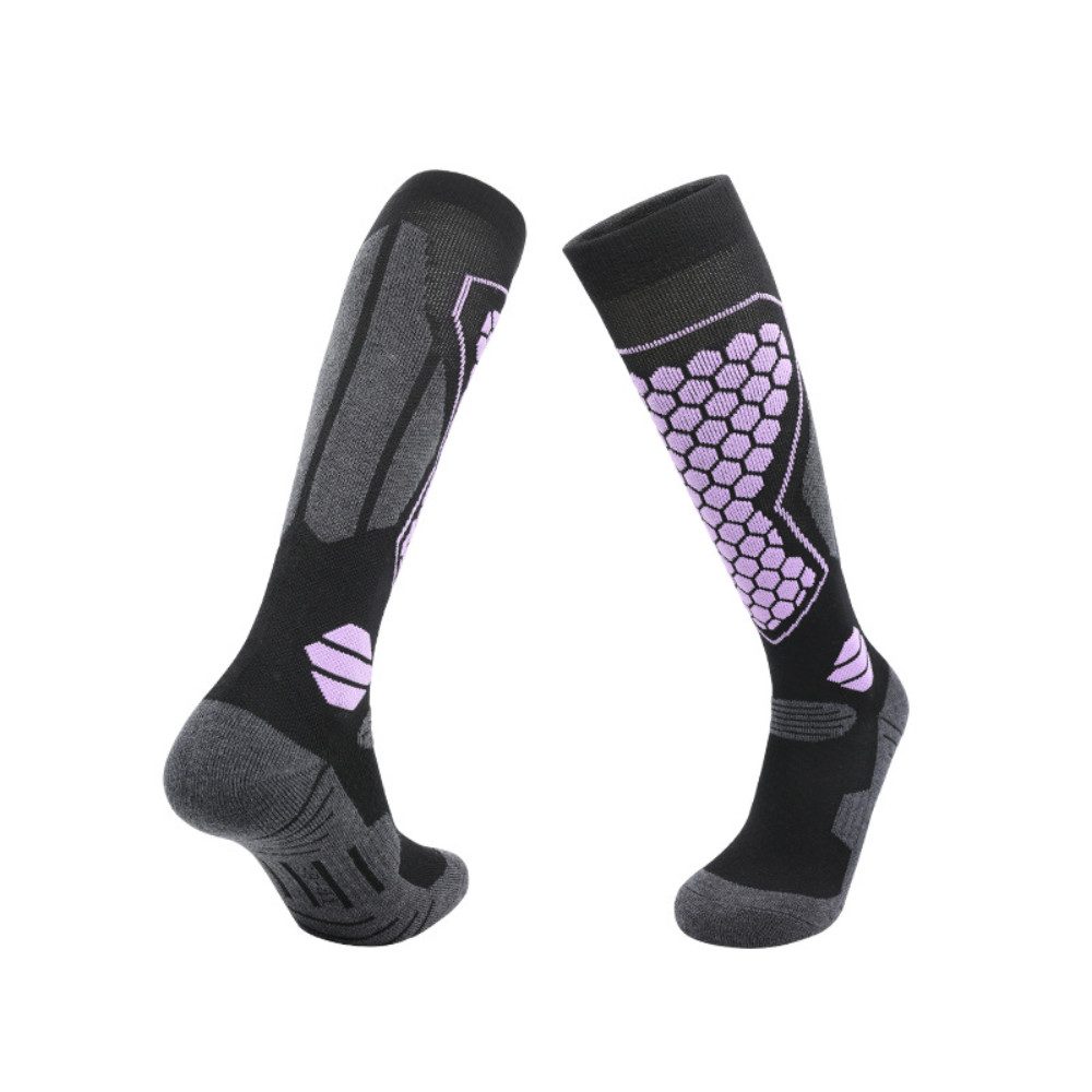 Blusmart Skisocken Rutschfeste Wandersocken für Männer und Frauen (Weich und atmungsaktiv, 1-Paar, Schutz für Fußgewölbe und Achillessehne) Für kaltes Wetter, warme Socken