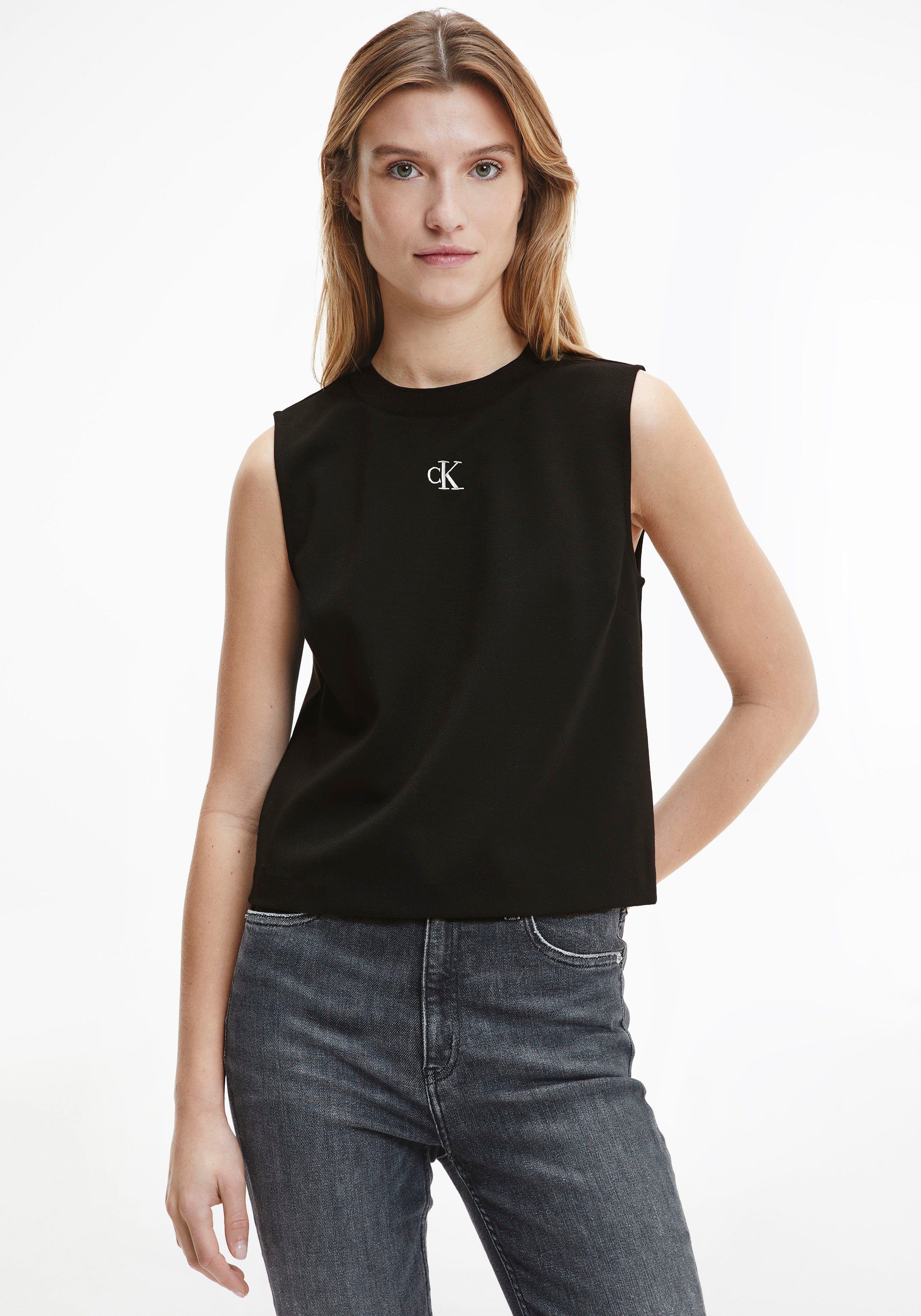 Calvin Klein Jeans Tanktop CK SLEEVELESS MILANO TOP mit CK Monogramm auf der Brust