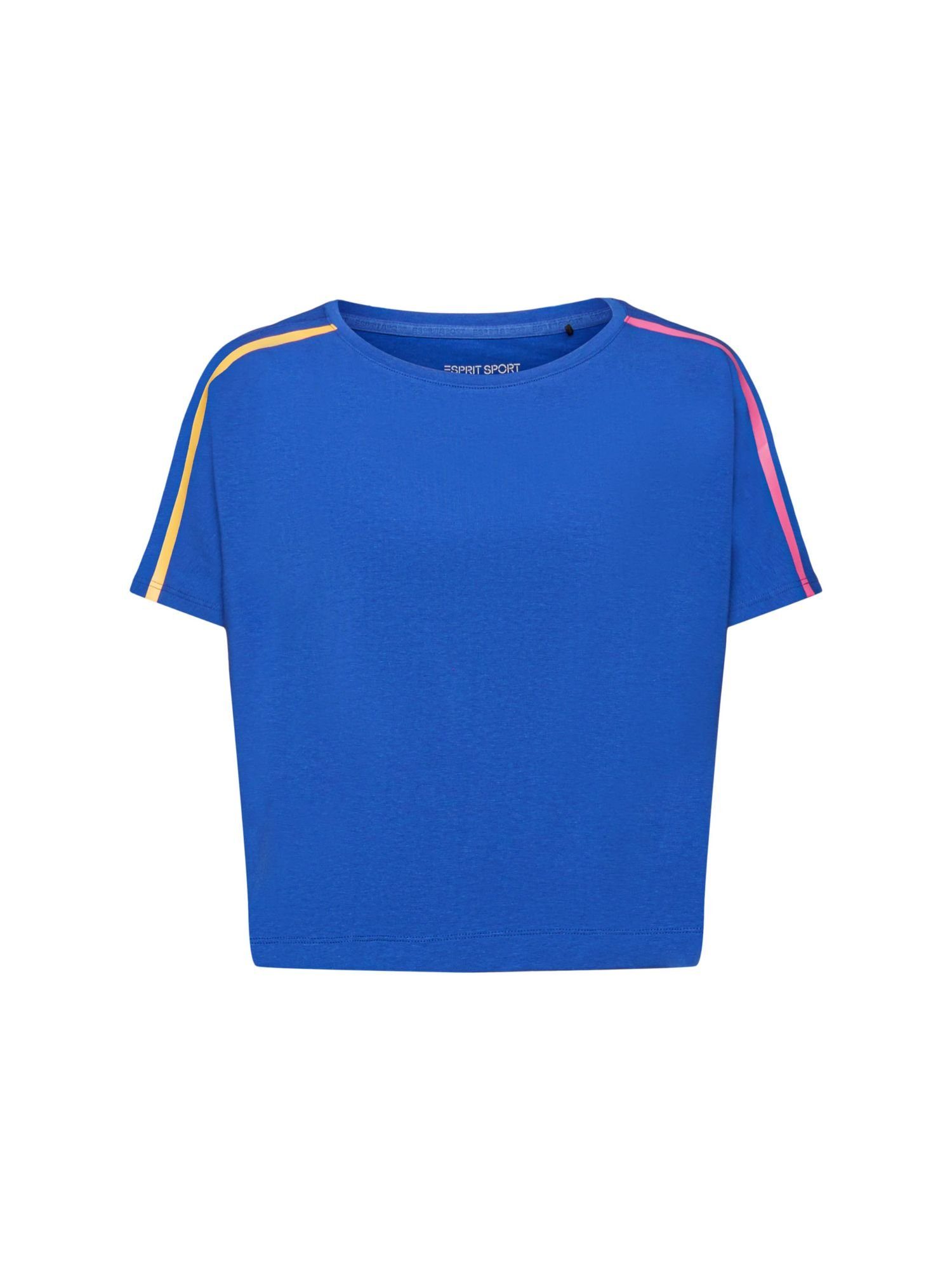 Ärmel sports entlang Cropped T-Shirt esprit Markante farbige der T-Shirt Streifen (1-tlg),