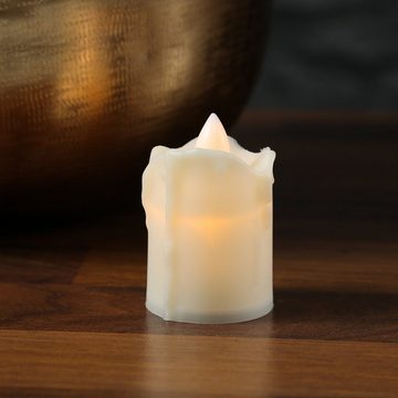 MARELIDA LED-Kerze LED Kerze Mini gelb flackernd für Laterne H: 6cm inkl. Batterien beige (1-tlg)