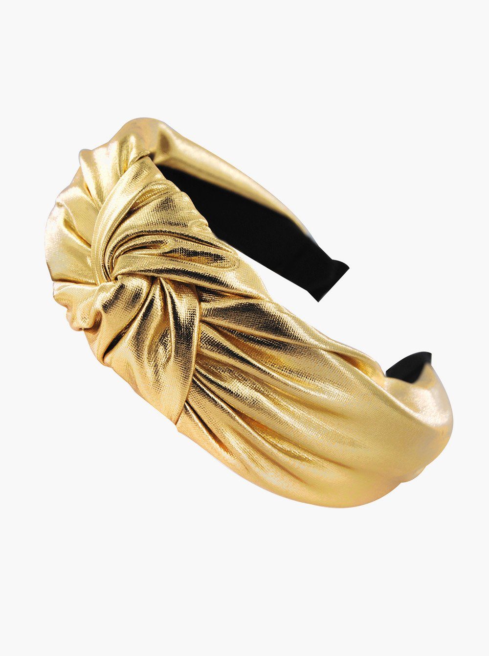 axy Haarreif Breiter Haarreif mit Knoten Metallic-Optik, Vintage Damen Haareifen Haarband