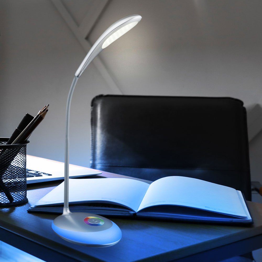 Tischlampe etc-shop Schreibtischleuchte Touch Tischleuchte, LED-Leuchtmittel LED Neutralweiß, verbaut, dimmbar Touch Farbwechsel Farbwechsel, fest