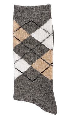 Wowerat Socken Karo Rauten Socken mit Alpaka Wolle für Damen und Herren (3 Paar)