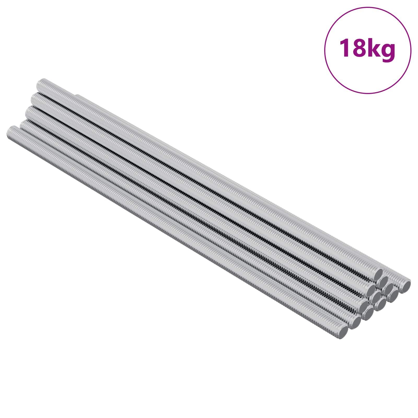 vidaXL Gewindestange, Gewindestange 600 pcs Silber Stahl