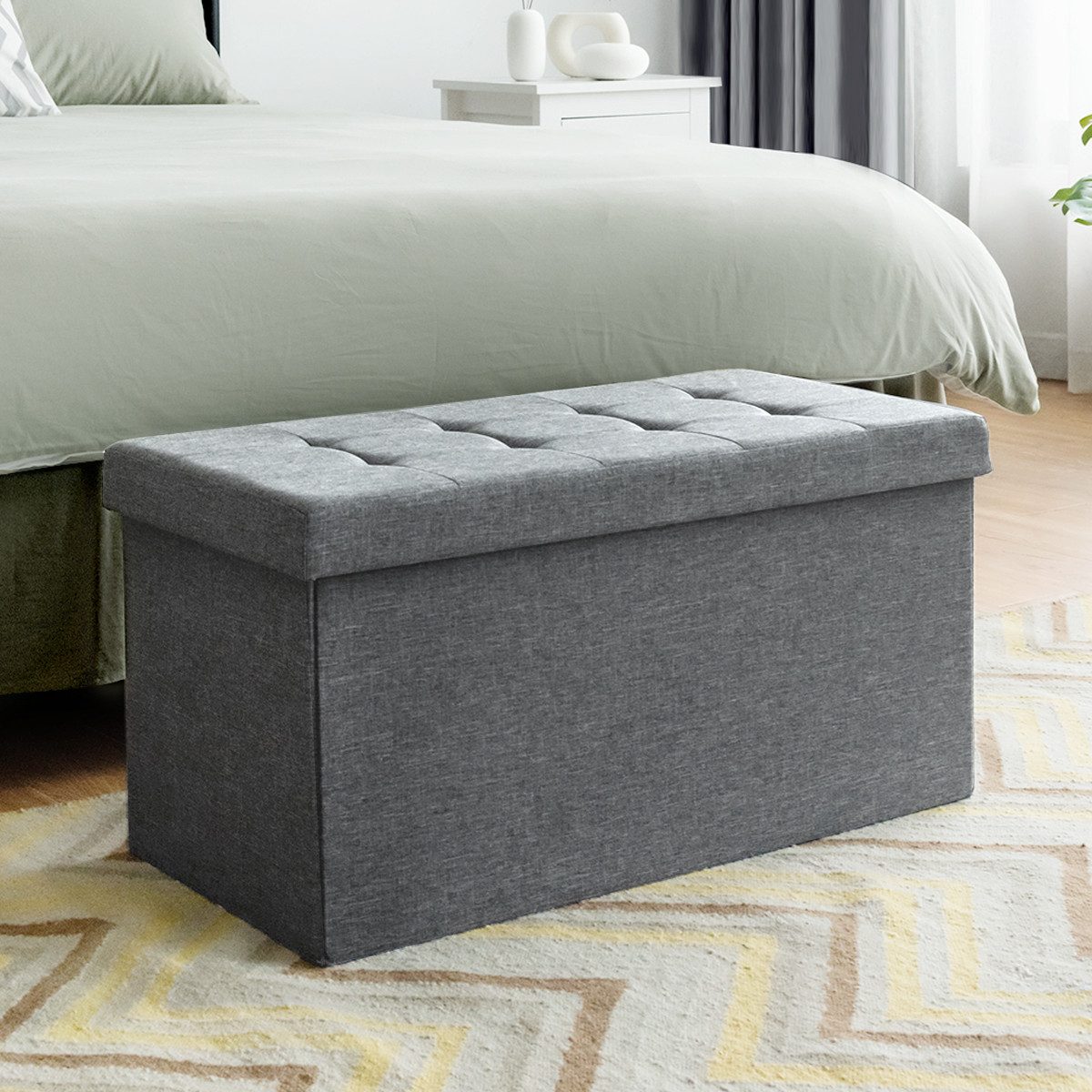 COSTWAY Truhenbank, mit stauraum, 80cm, klappbare Sitzbank, Fußbank günstig online kaufen