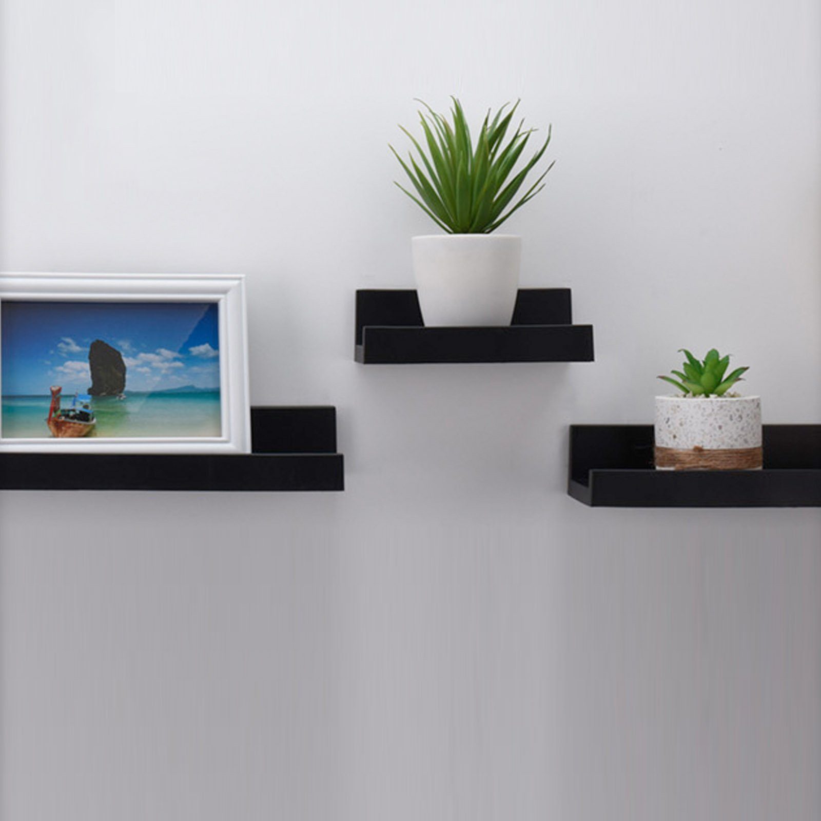HAC24 Wandregal Schweberegal Ablage Hängeregal Wandboard Freischwebend Regalbrett, Set 3-tlg., Kunststoff