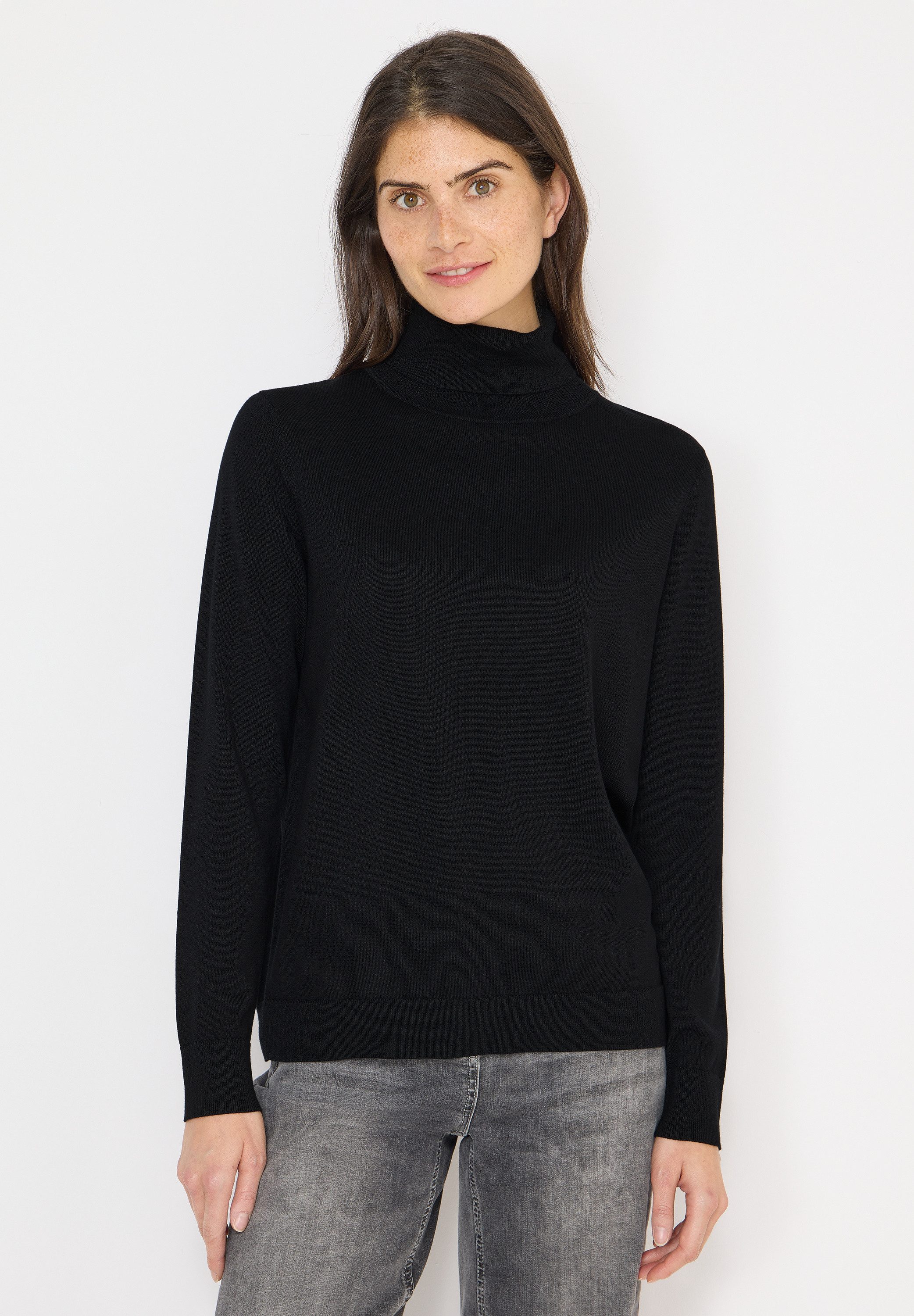 CECIL Rollkragenpullover in Unifarbe günstig online kaufen