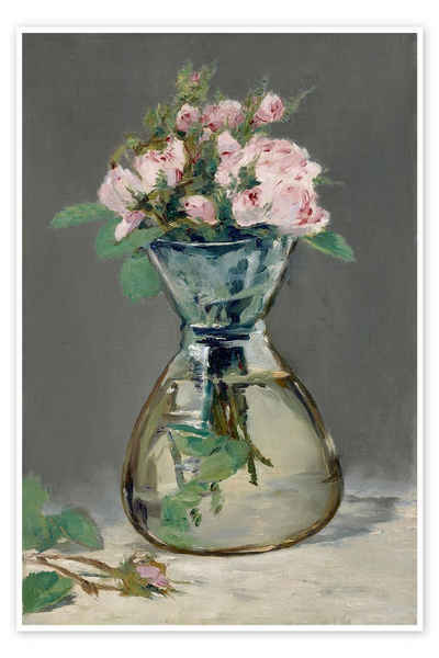 Posterlounge Poster Édouard Manet, Rosen in einer Vase, Malerei
