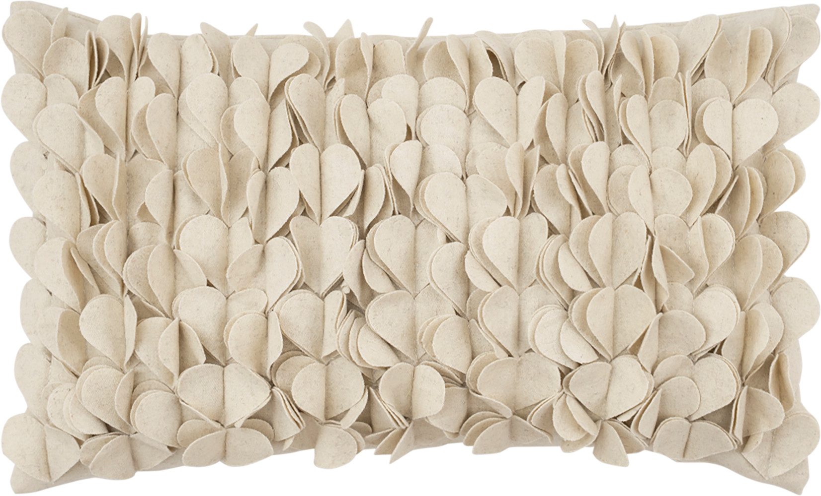 PAD Dekokissen HEARTSHAPE, 3D-Herzapplikationen als textiles Highlight