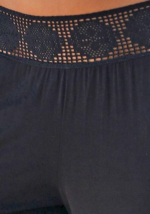 LASCANA Strandhose aus bequemer und leichter Viskose mit Häkelbund mit Häkelbund, Jerseyhose, Strandhose, bequeme Sommerhose, Schlupfhose