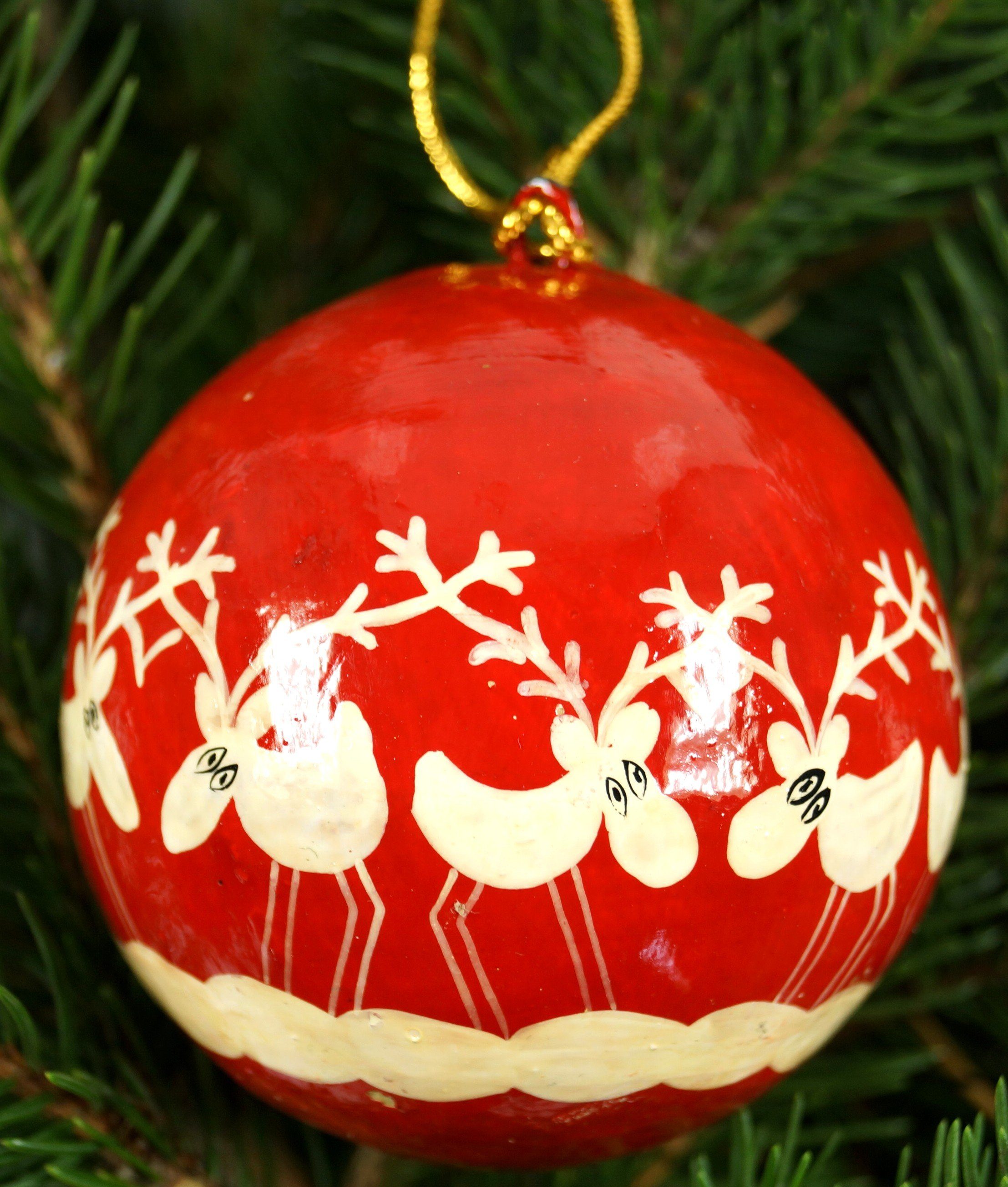 Muster Upcycling Pappmachee,.. Guru-Shop Christbaumschmuck 28 aus Weihnachtskugel