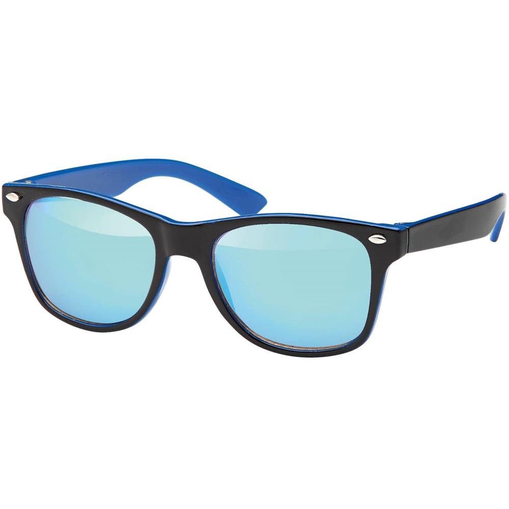 BEZLIT Eyewear Wayfarer Kinder Sonnenbrille Jungen Mädchen (1-St) mit schwarzen Linsen Blau/Schwarz/Blau
