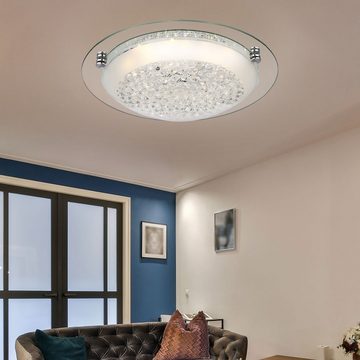 Globo LED Deckenleuchte, LED-Leuchtmittel fest verbaut, Warmweiß, Deckenlampe Kristalllampe Deckenleuchte LED Schlafzimmerlampe Glas