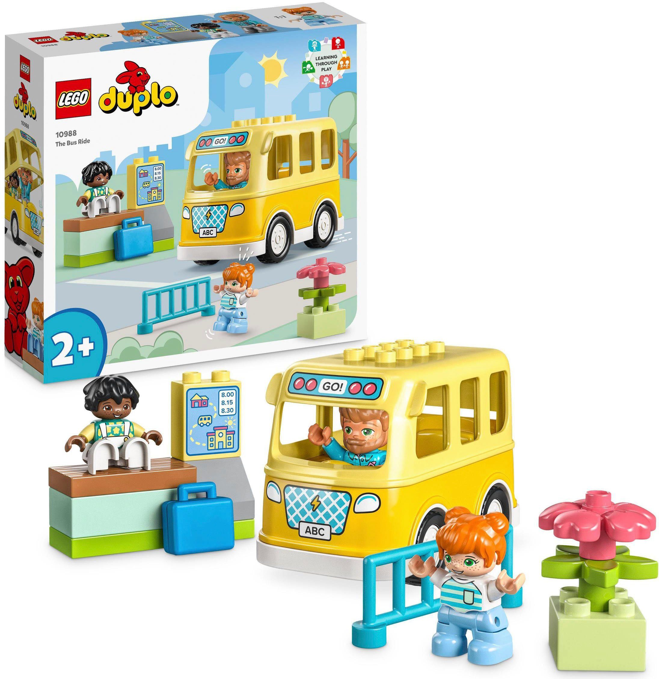 LEGO® Konstruktionsspielsteine Die Busfahrt (10988), LEGO® DUPLO, (16 St), Made in Europe