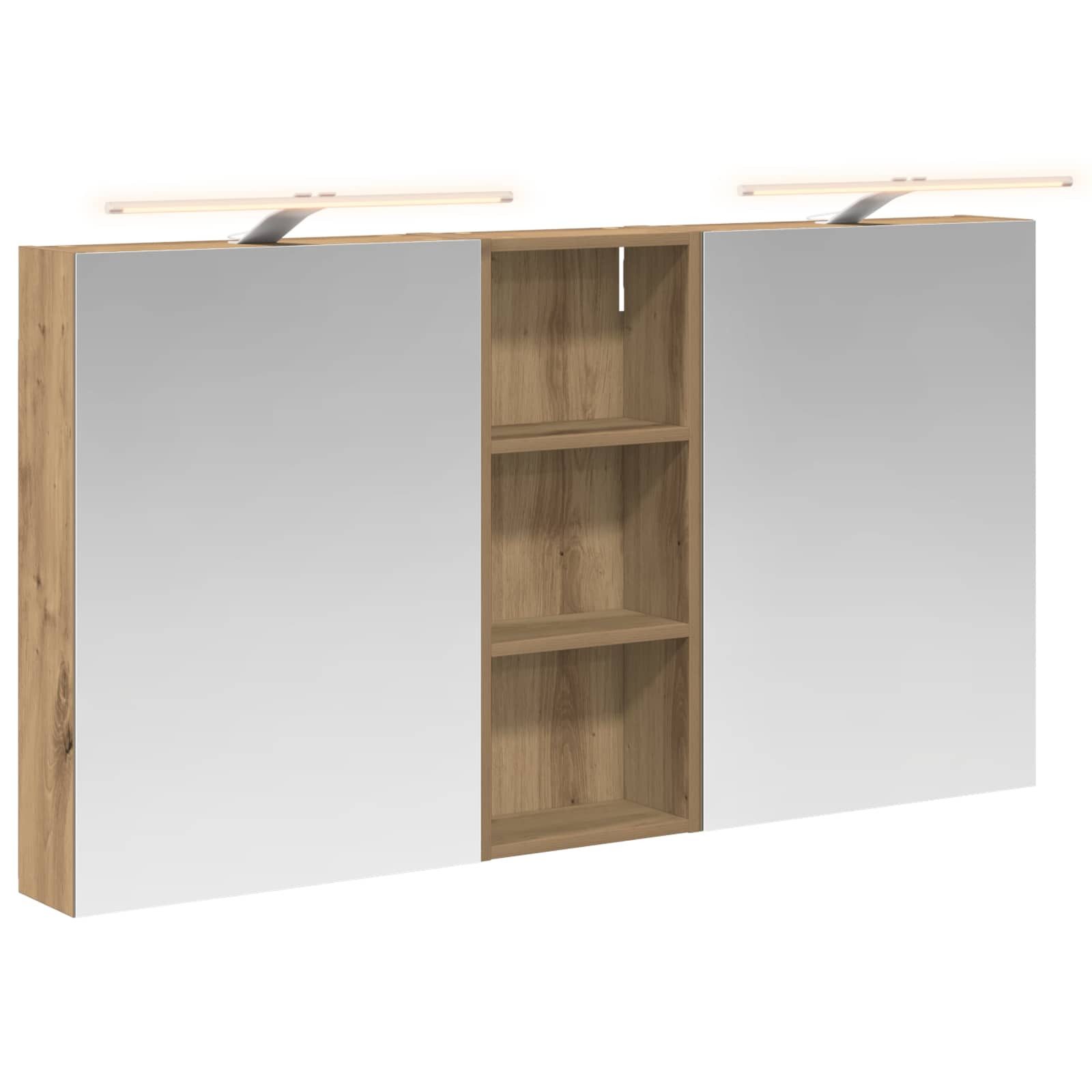 vidaXL Badezimmerspiegelschrank Badezimmerschrank-Set 3 stk. 130 x 14,5 x 70 cm Holzwerkstoff (3-St)