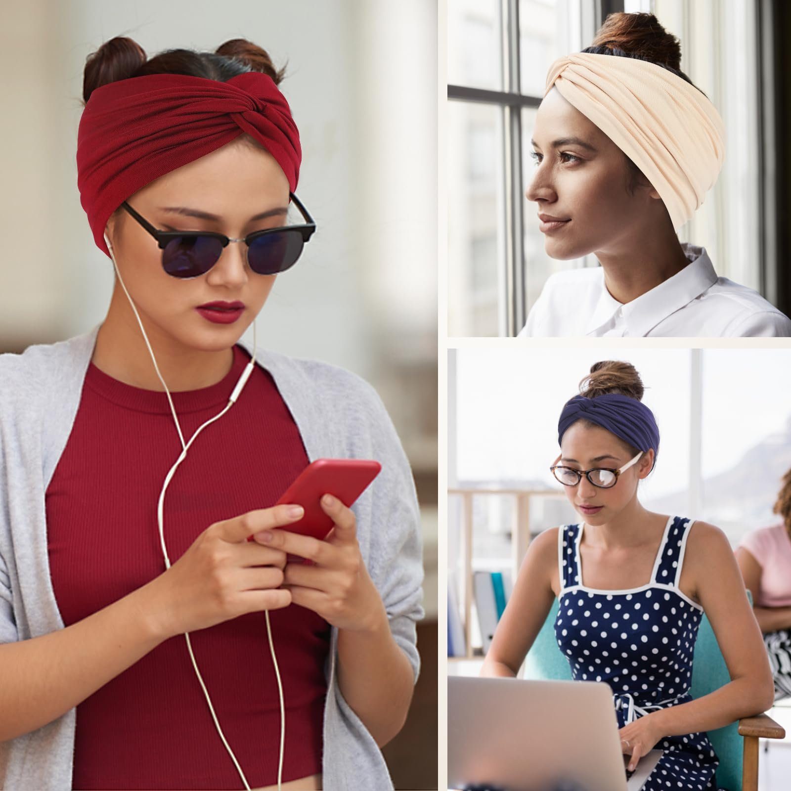 MAGICSHE Stirnband breite Stirnbänder für Frauen (6-St) | Sommermützen