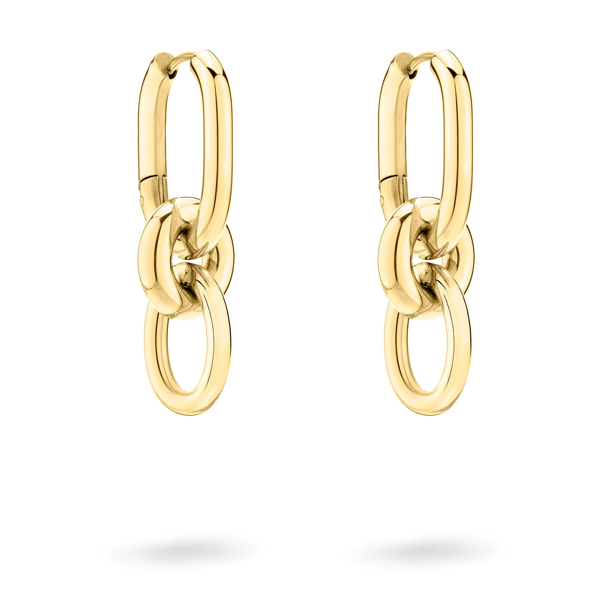 Liebeskind Berlin Paar Creolen Schmuck Geschenk Edelstahl Ohrringe Modern Knot, Einhänger abnehmbar